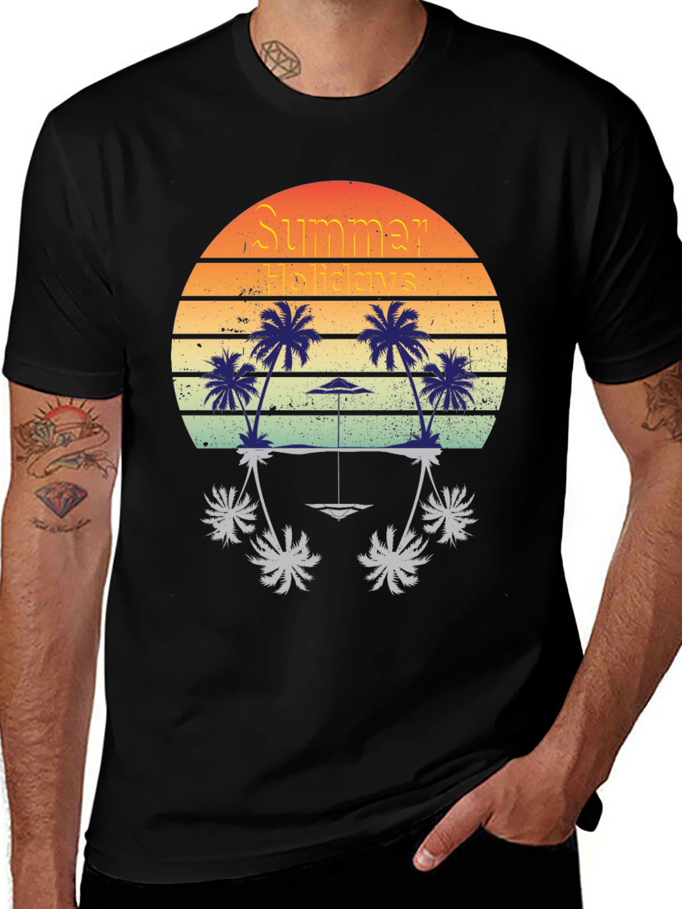 Variant 16 of Summer Holidays Graphic T-Shirt - Retro Beach Design