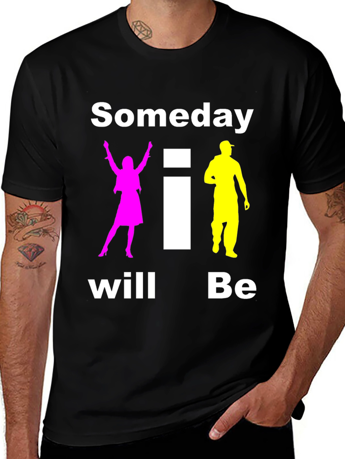 Variant 8 of Someday I will Be T-Shirt Black Cotton