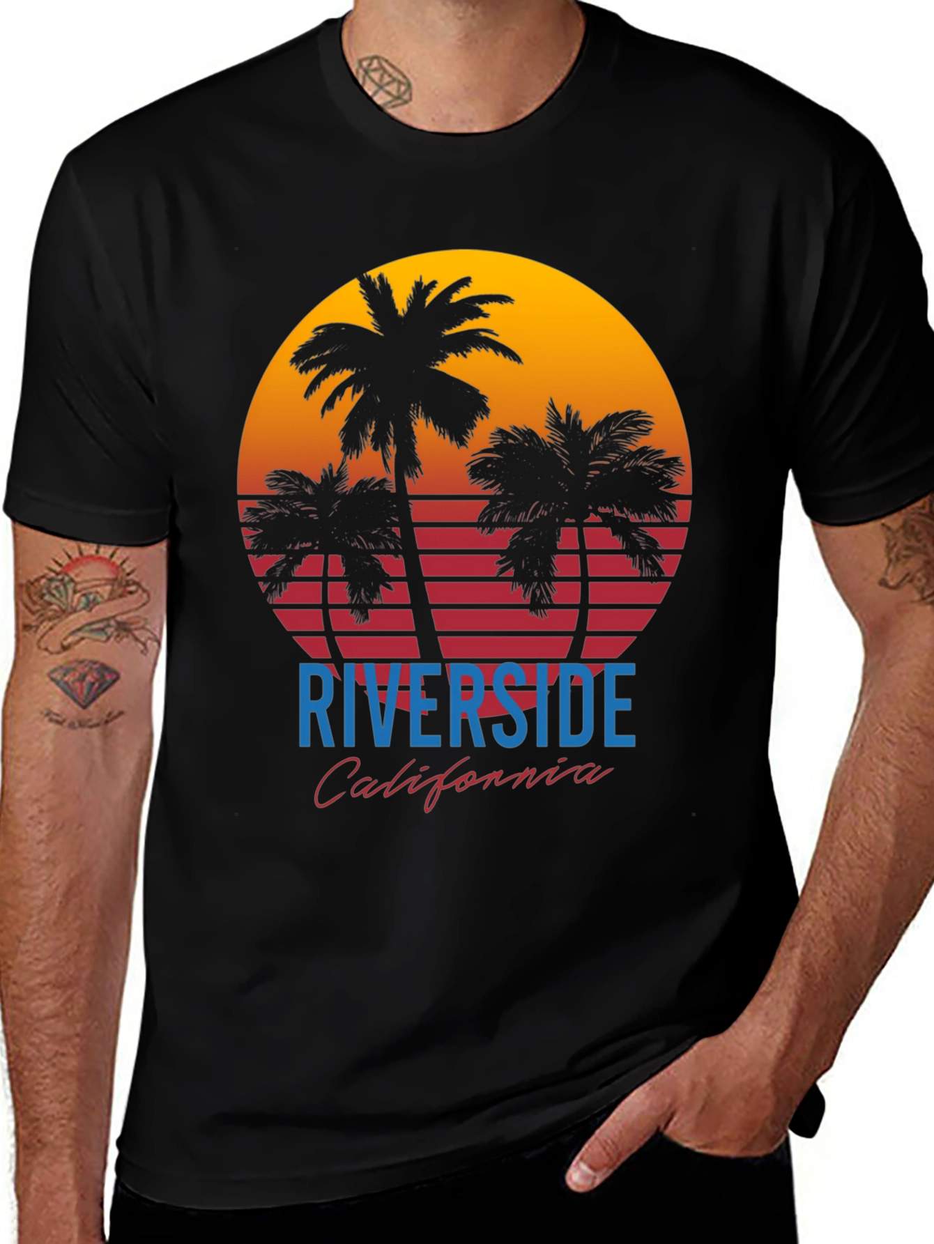 Variant 30 of Riverside California Retro Sunset Graphic T-Shirt