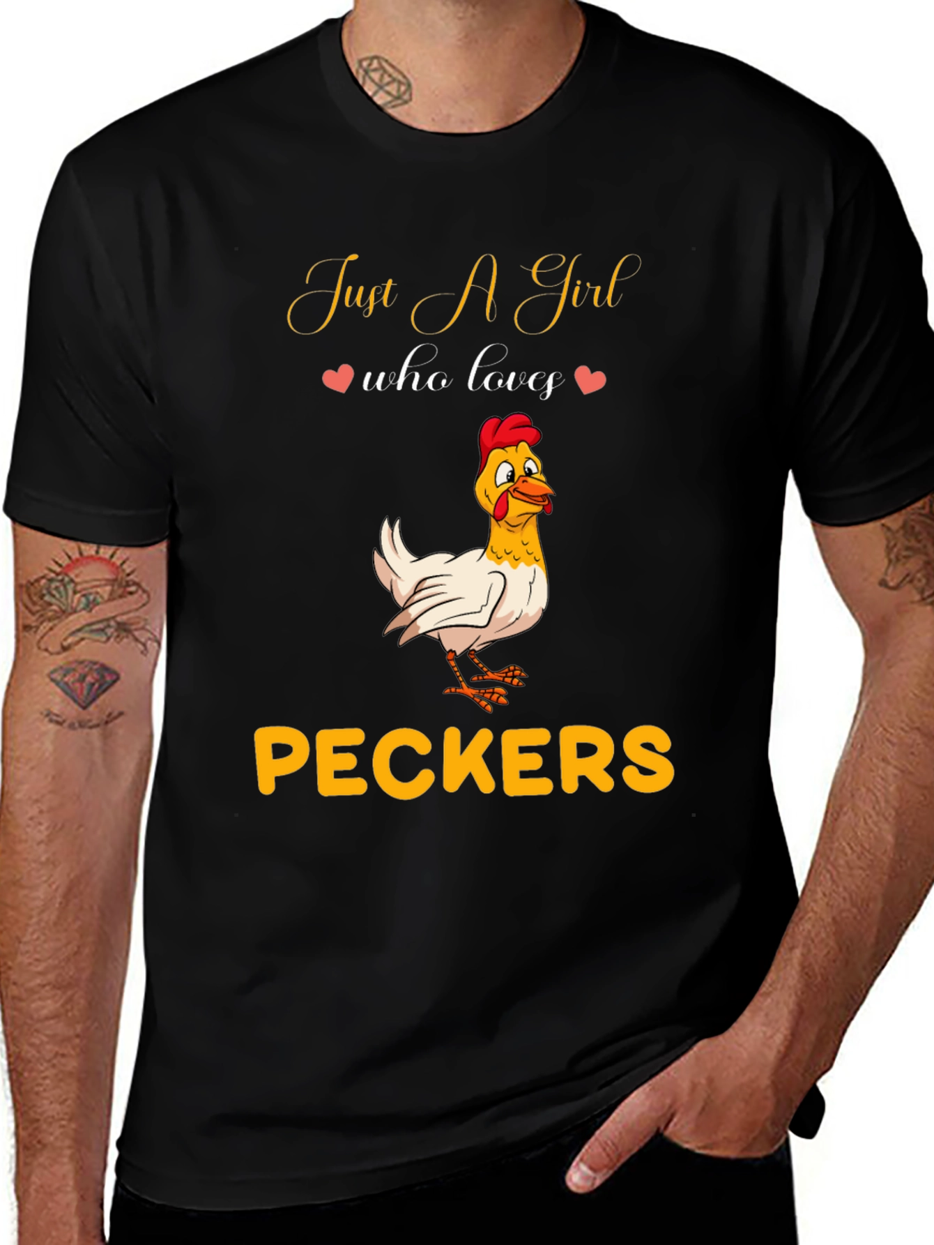 Variant 19 of Just A Girl Who Loves Peckers Graphic Tee