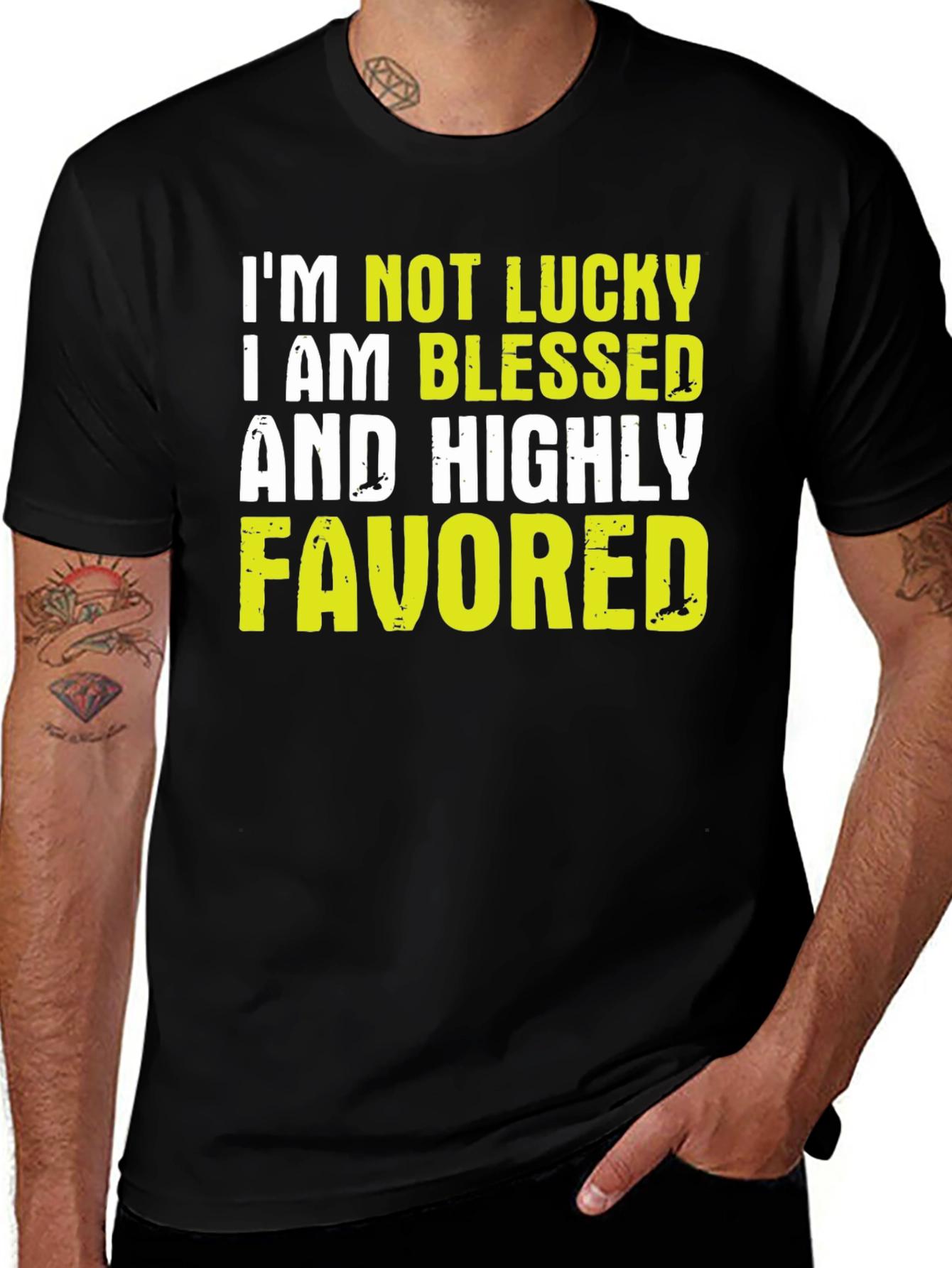 Variant 22 of Blessed & Favored Graphic T-Shirt - Black