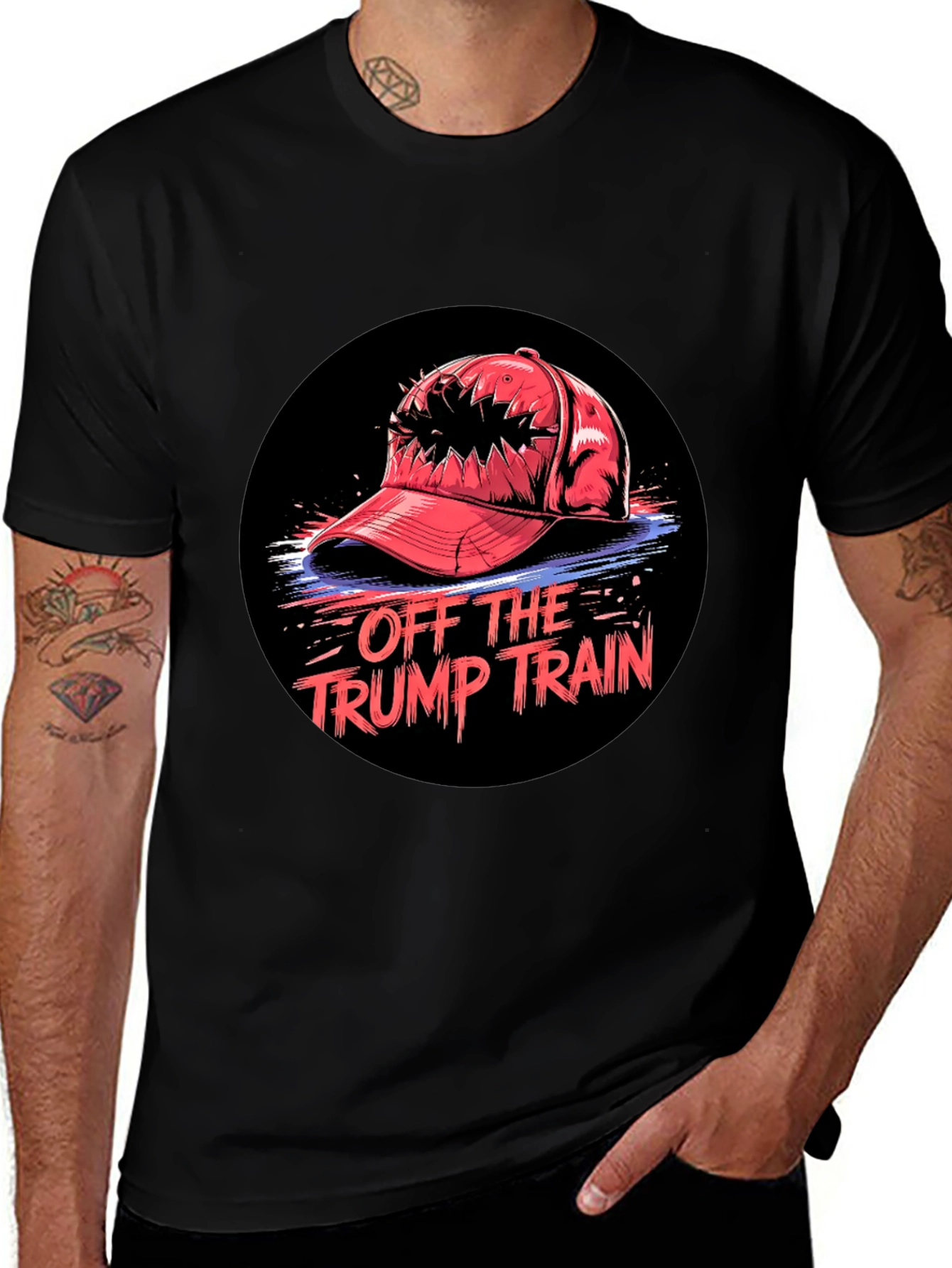 Black Off The Trump Train Graphic Tee main image