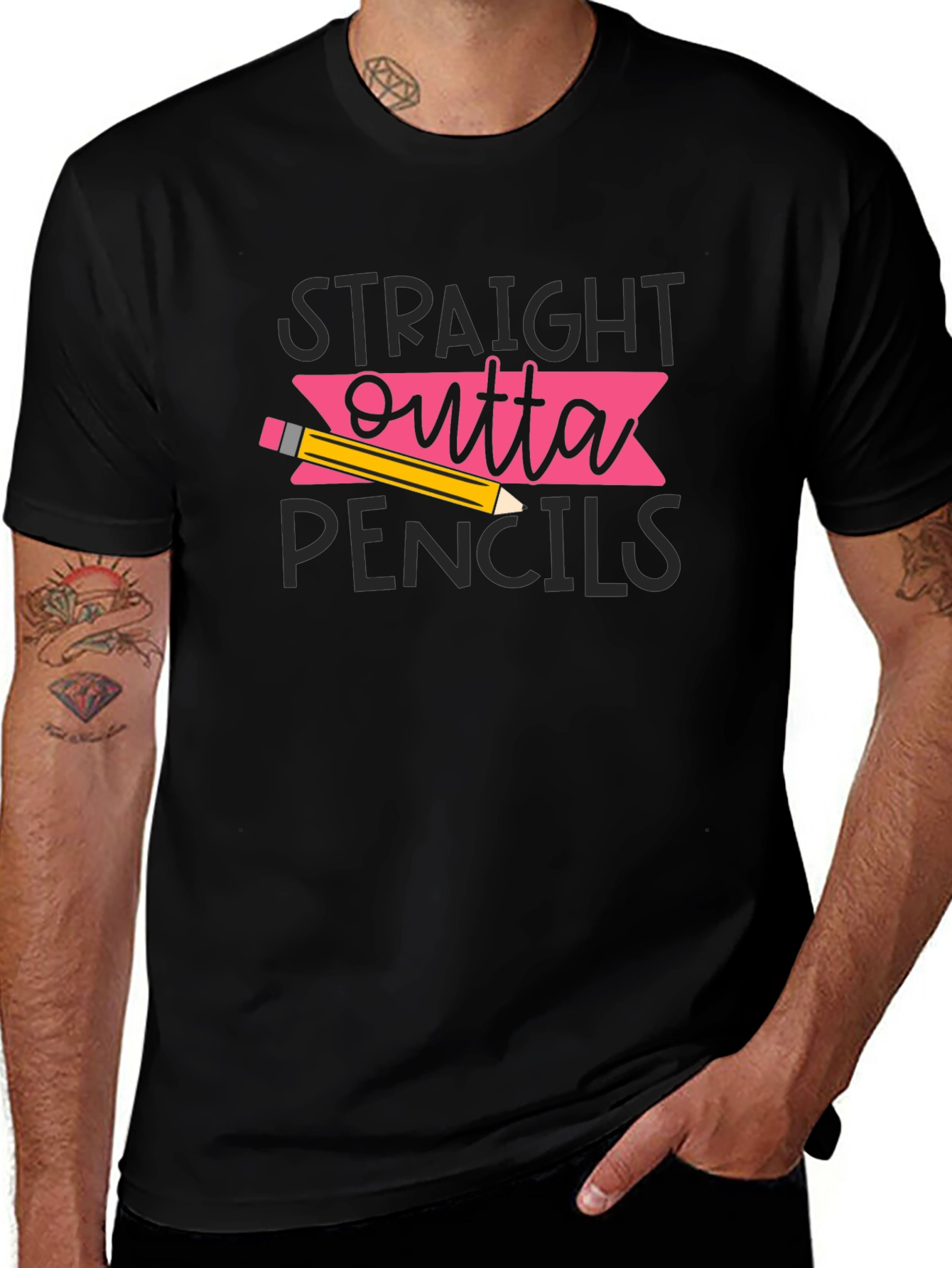 Straight Outta Pencils Graphic T-Shirt