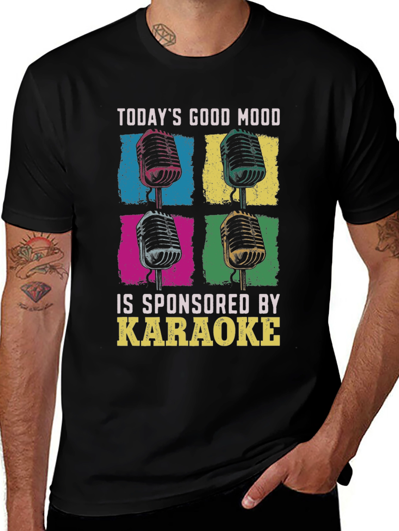 Black Karaoke Good Mood Graphic T-Shirt main image