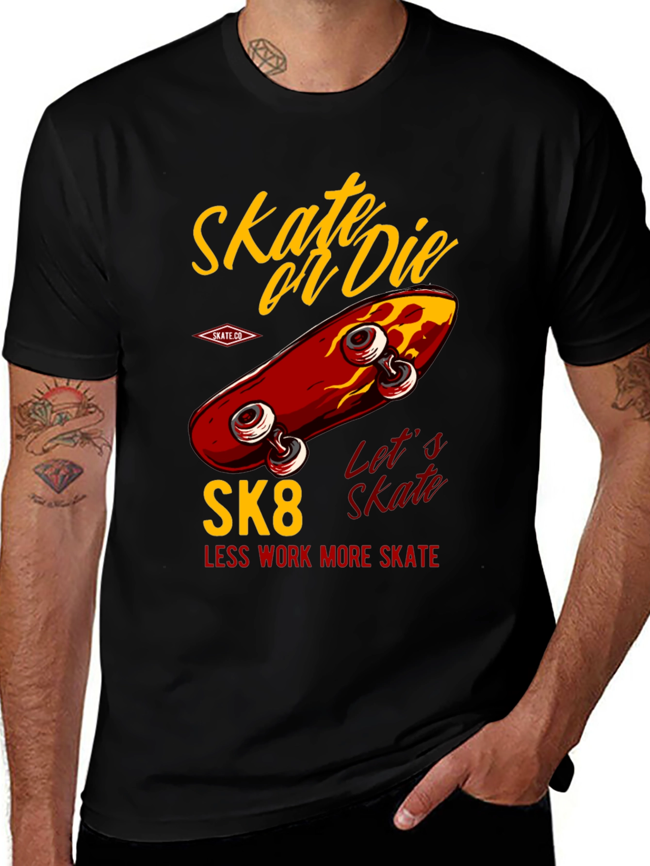 Variant 23 of Skate or Die T-Shirt - Retro Skateboard Design