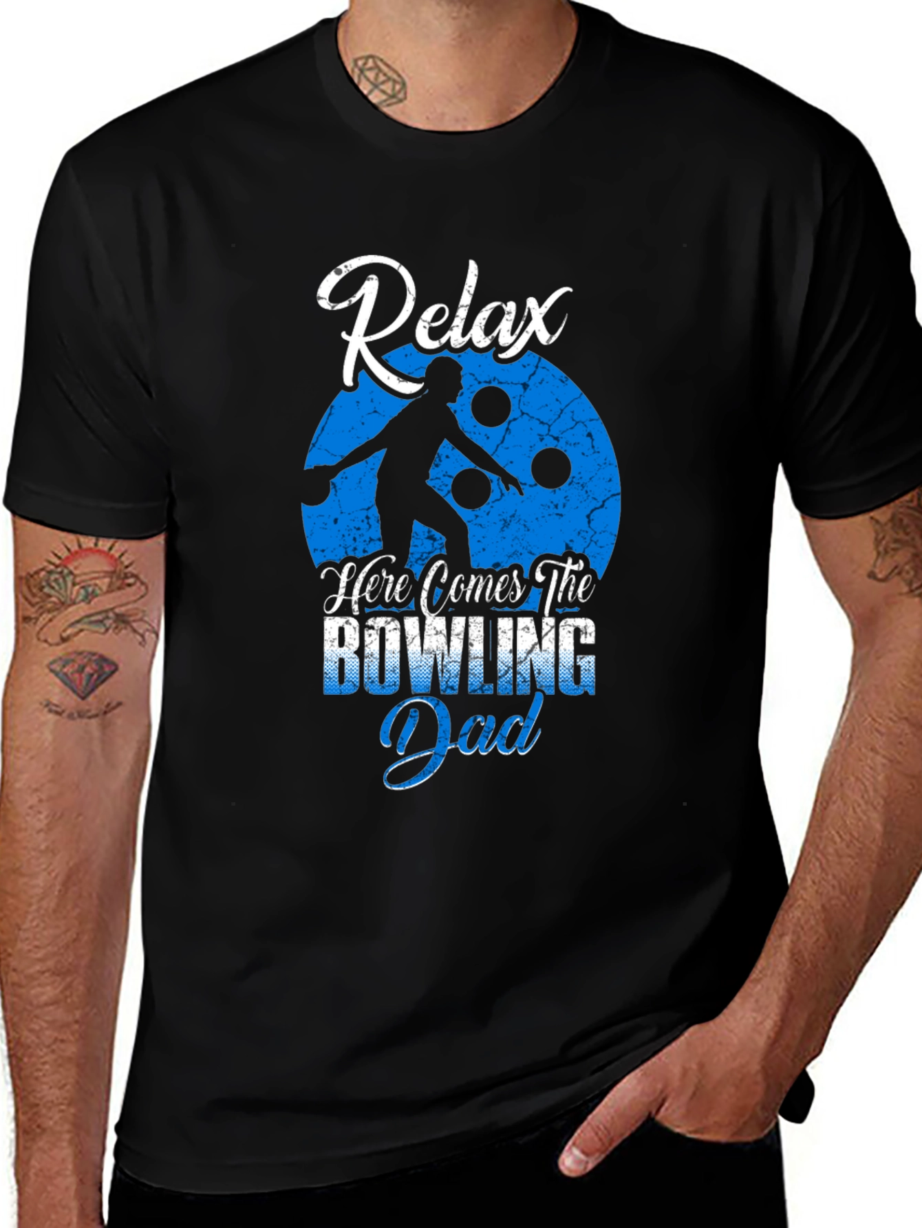 Variant 16 of Relax Bowling Dad Graphic Tee - Black
