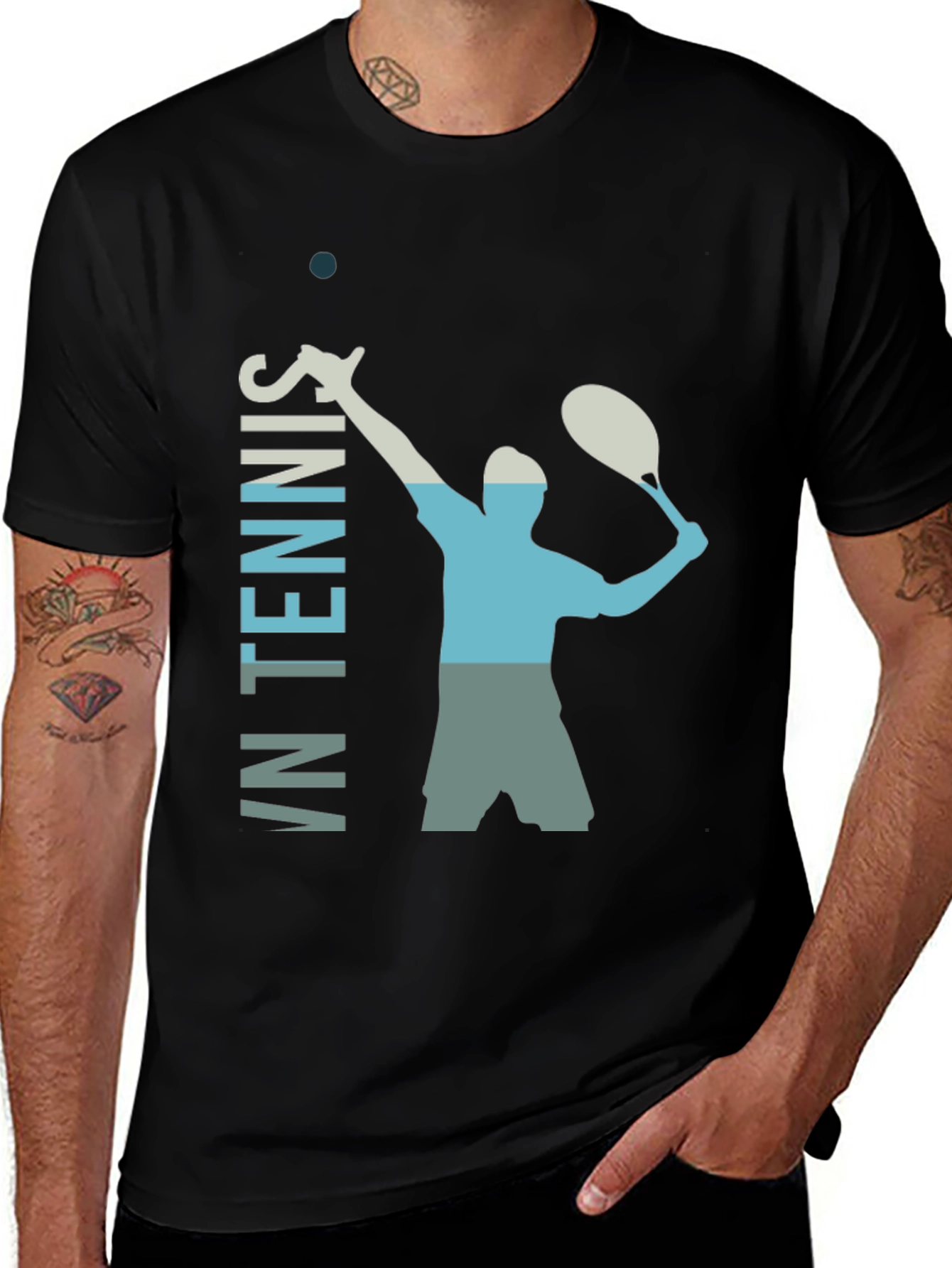 Variant 16 of Retro Tennis Serve Graphic T-Shirt
