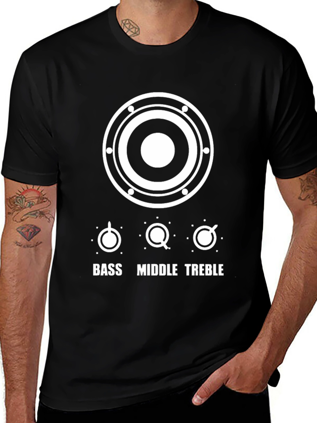 Bass Middle Treble Graphic Tee - Musician's T-Shirt