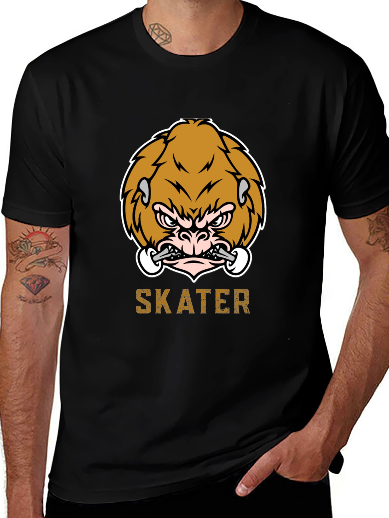 Variant 14 of Skater Gorilla Graphic T-Shirt
