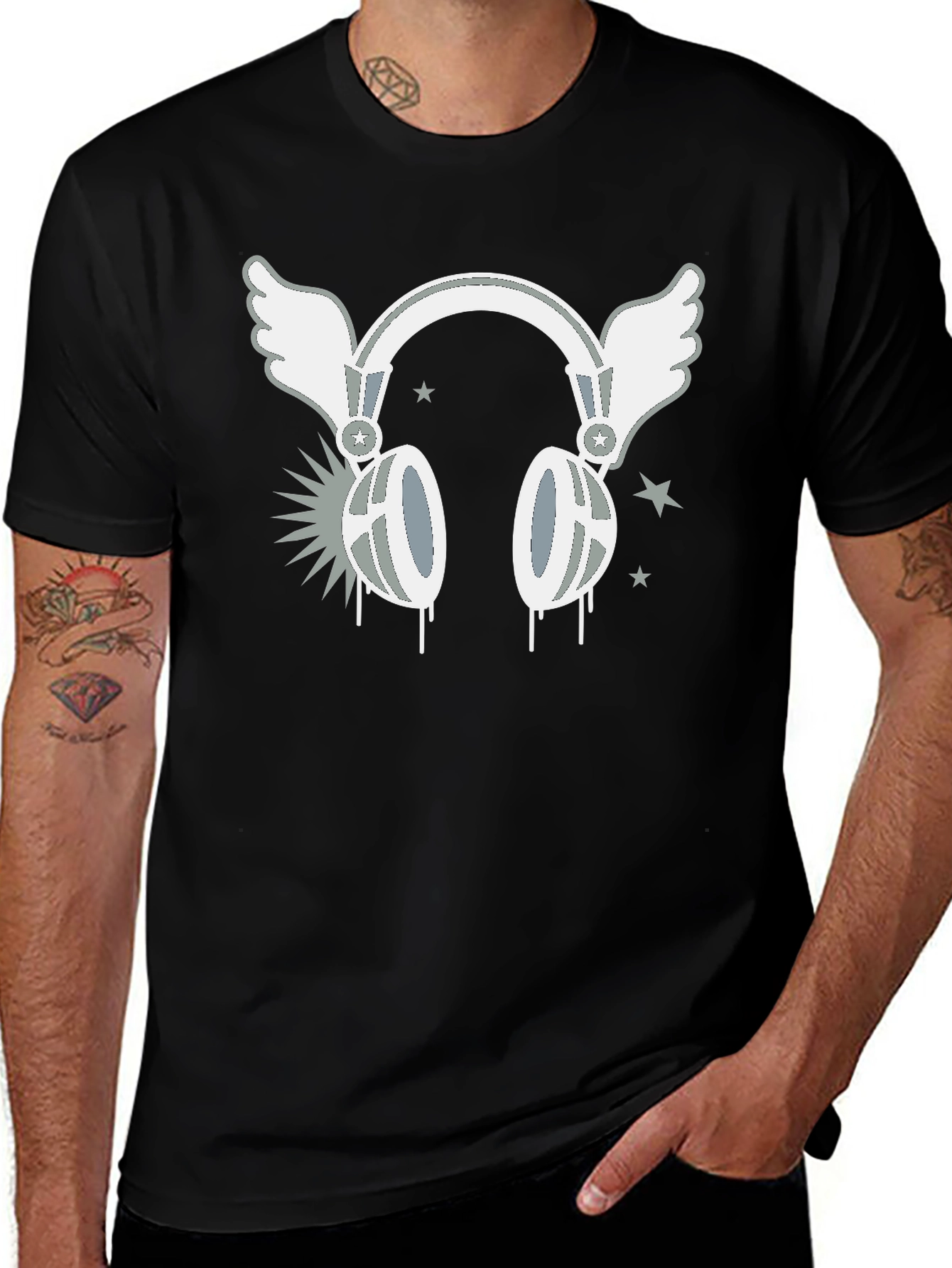 Variant 18 of Winged Headphones Graphic T-Shirt - Music Lover Tee