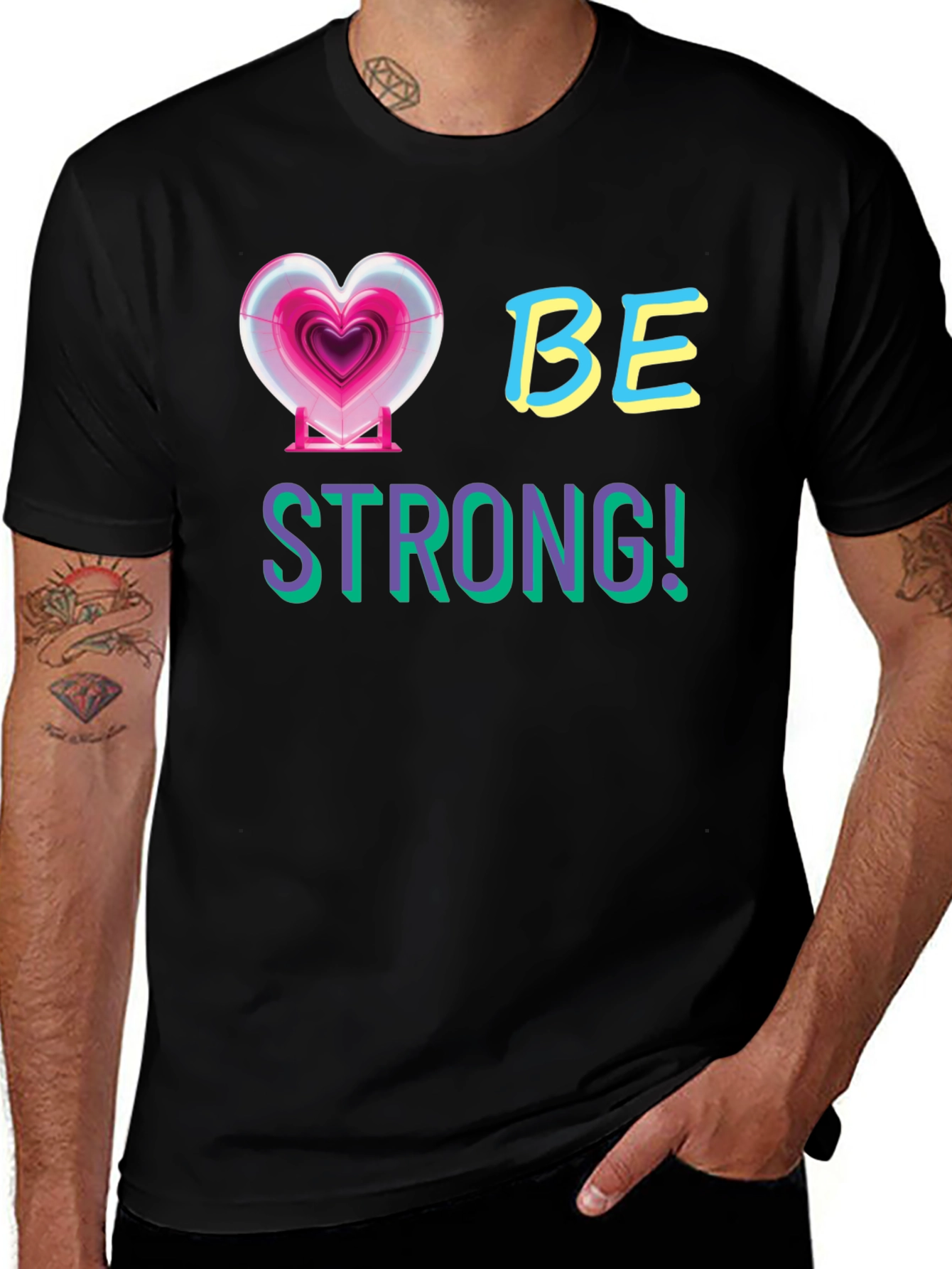 Variant 8 of Be Strong Graphic Tee - Inspirational Design