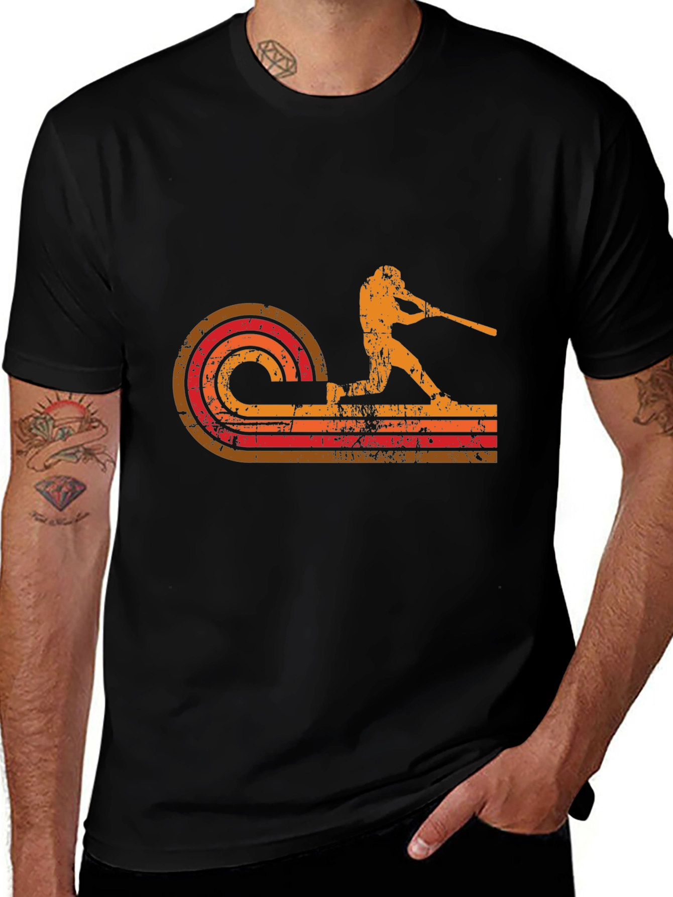 Variant 2 of Retro Baseball Player Graphic Tee - Vintage Style Shirt