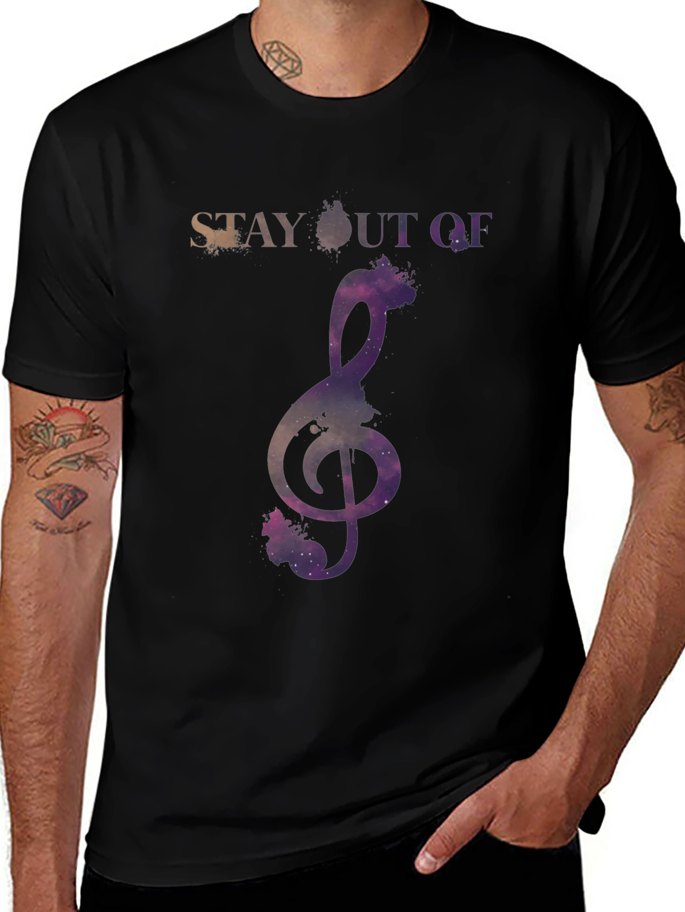 Variant 27 of Stay Out of Treble Clef Galaxy T-Shirt