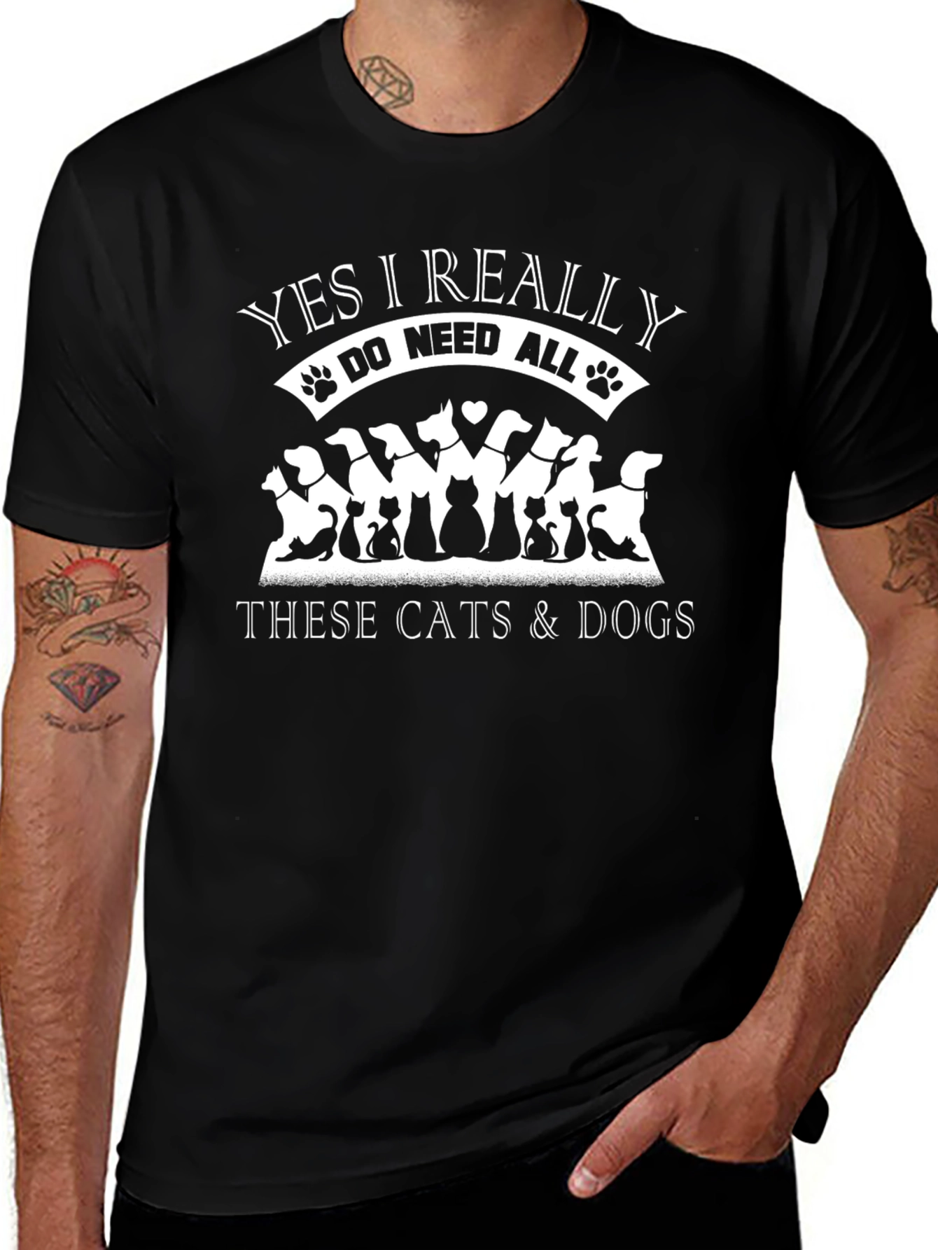 Variant 21 of Cats & Dogs Graphic T-Shirt - Pet Lover Tee