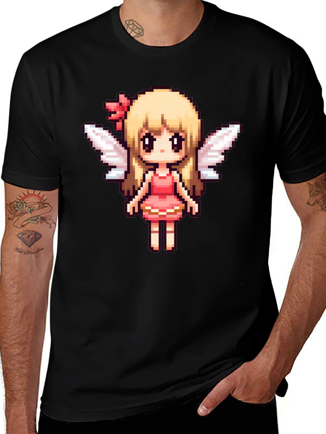 Variant 3 of Pixel Art Angel T-Shirt - Cute Anime Fairy Design
