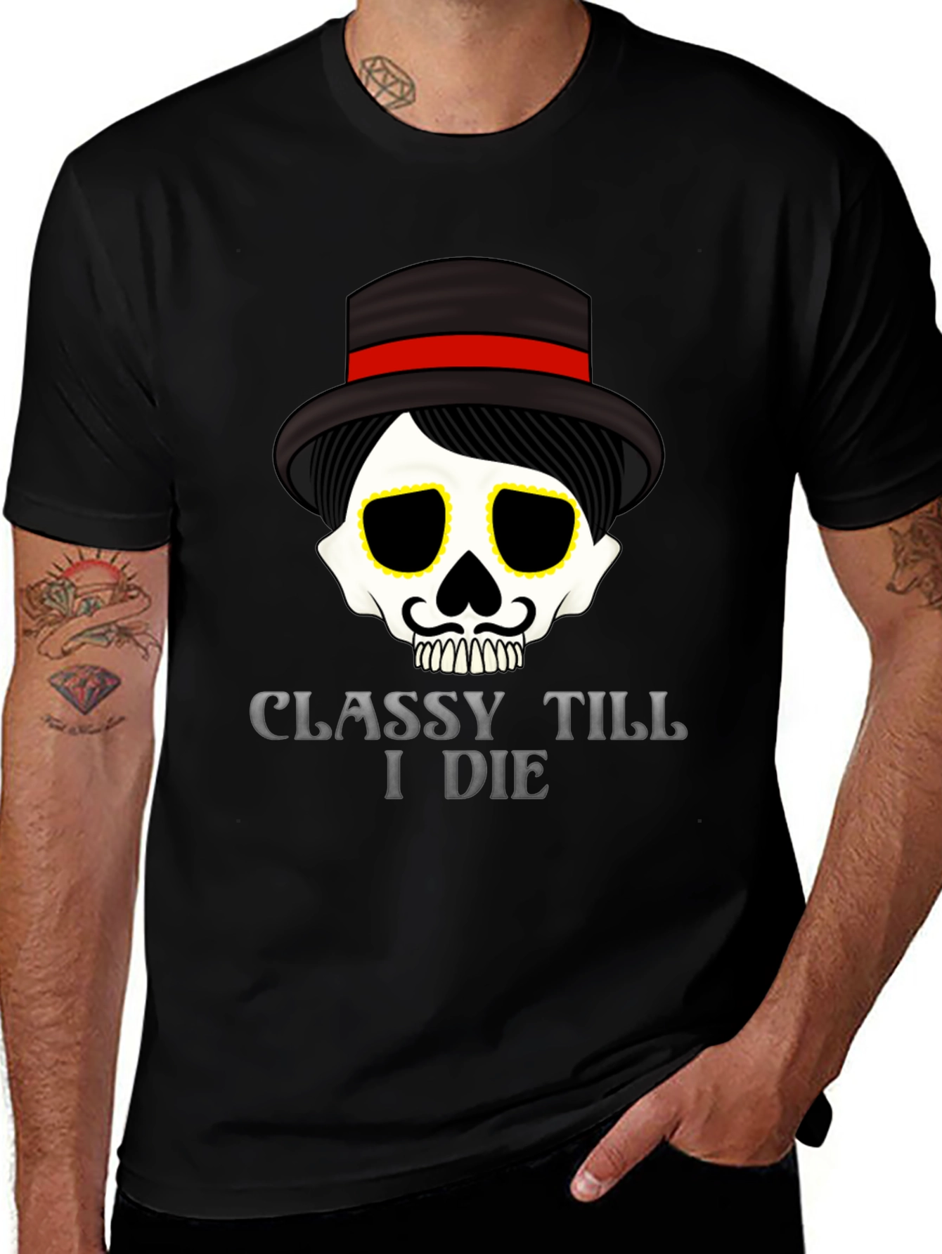 Variant 24 of Classy Till I Die Graphic Tee - Black