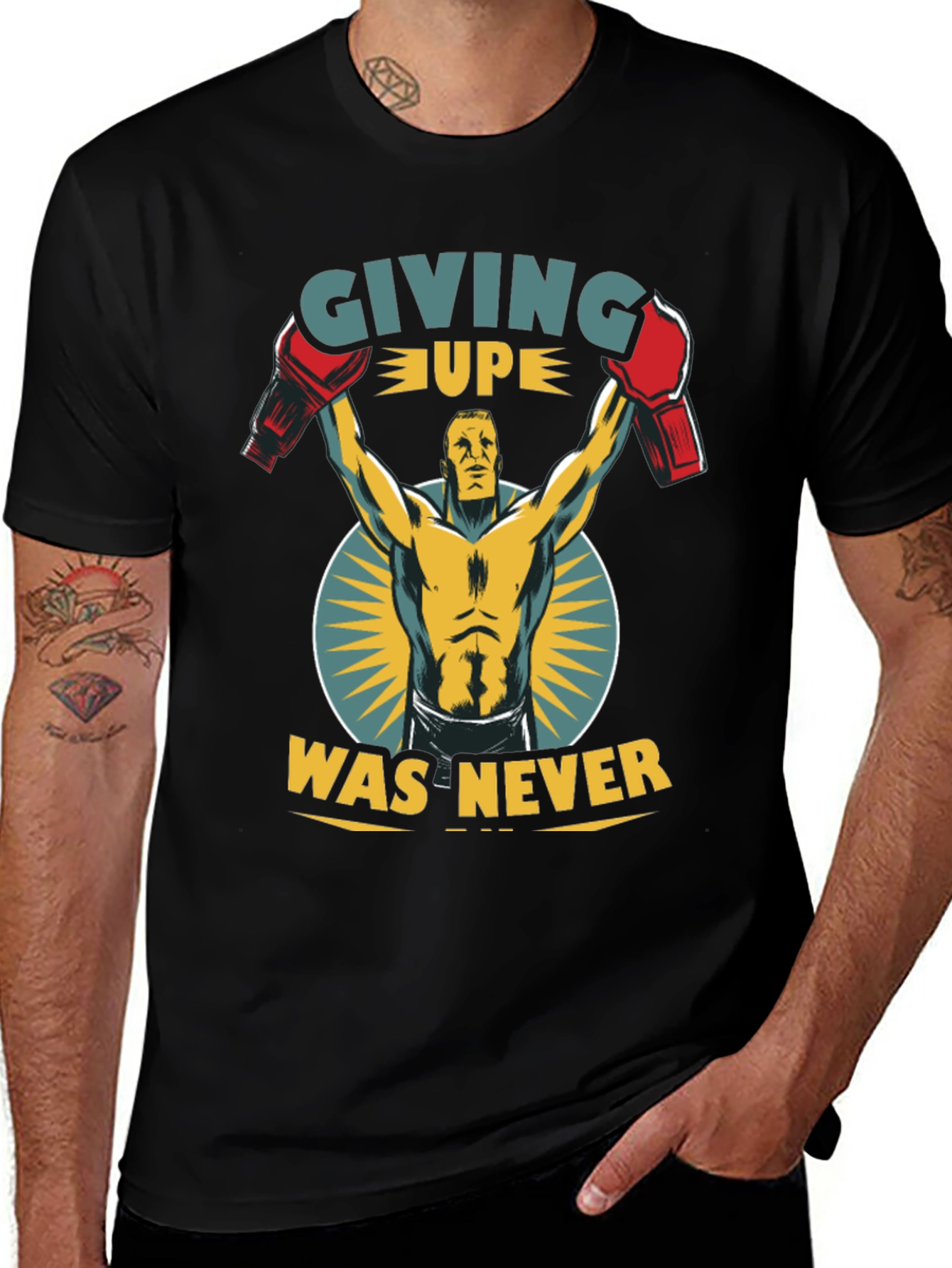 Variant 23 of Never Giving Up Boxing T-Shirt