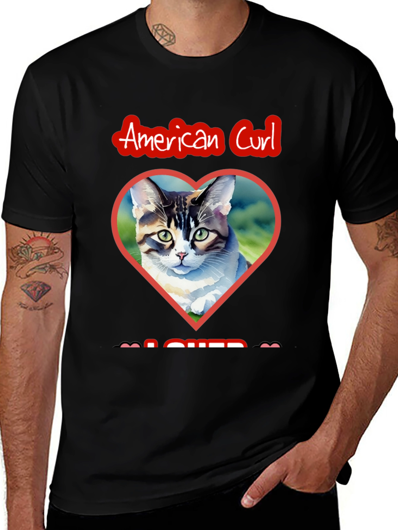 American Curl Cat Lover Graphic Tee