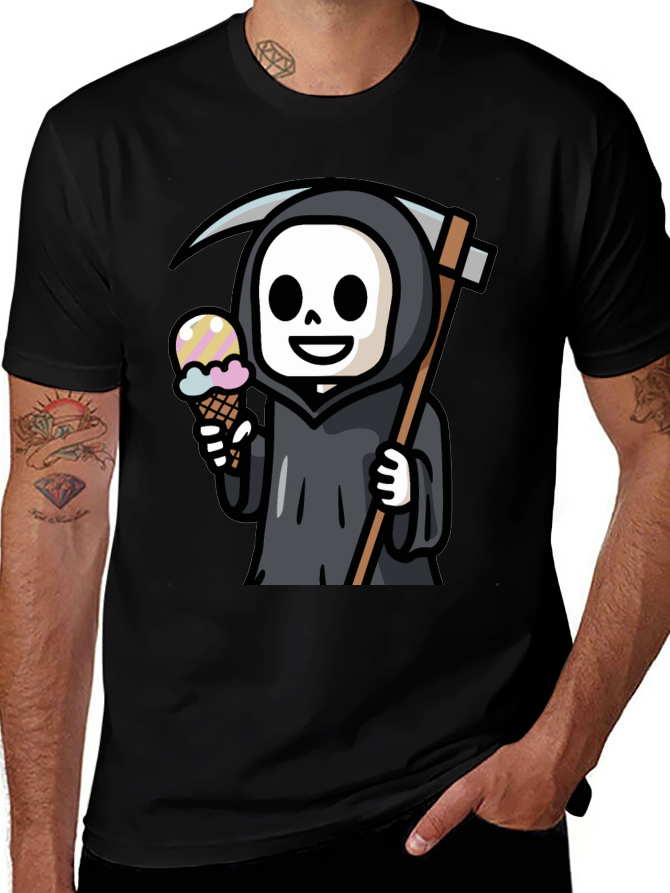Variant 12 of Grim Reaper Ice Cream Graphic T-Shirt