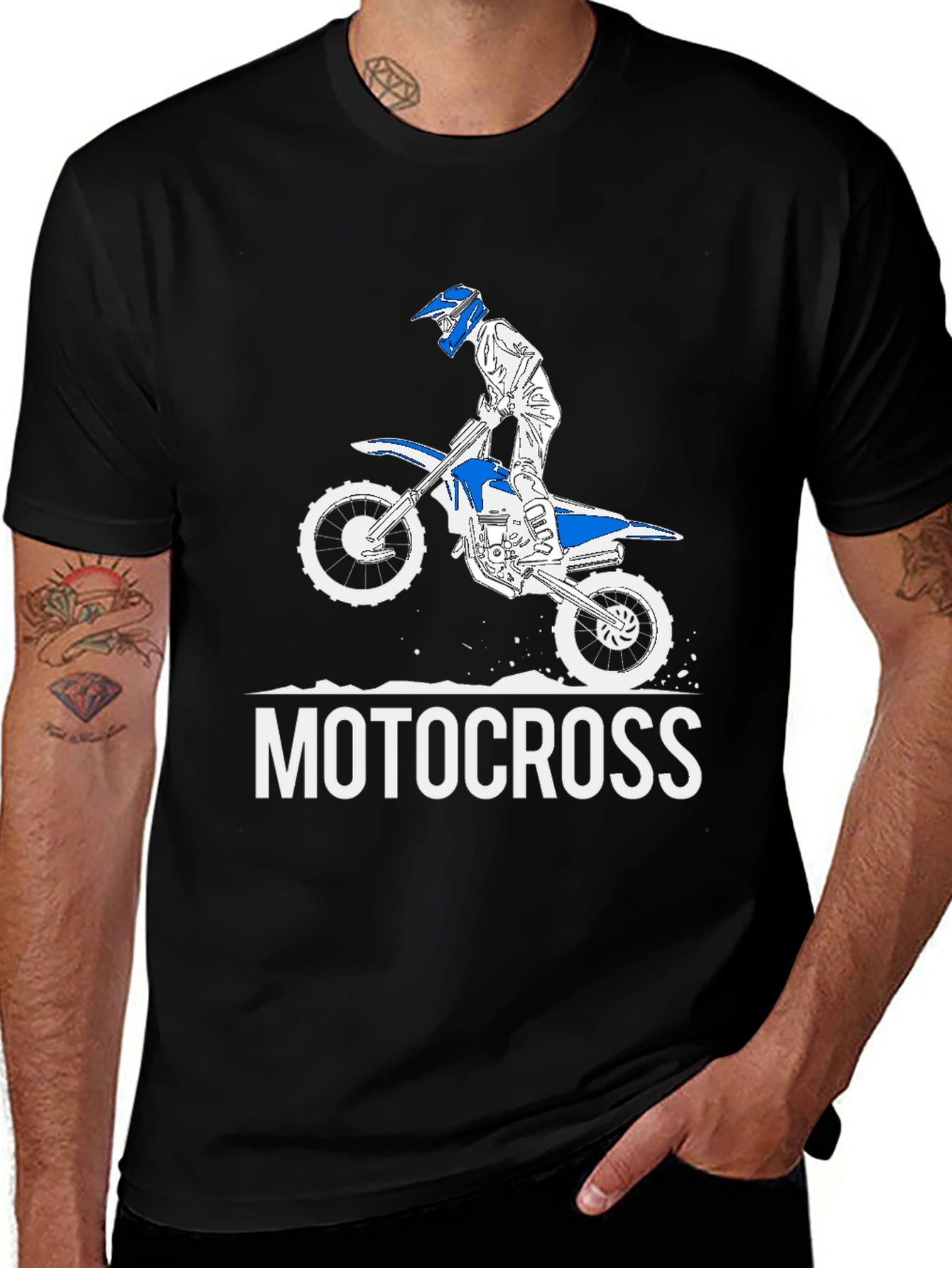 Variant 19 of Motocross Rider Graphic T-Shirt - Black