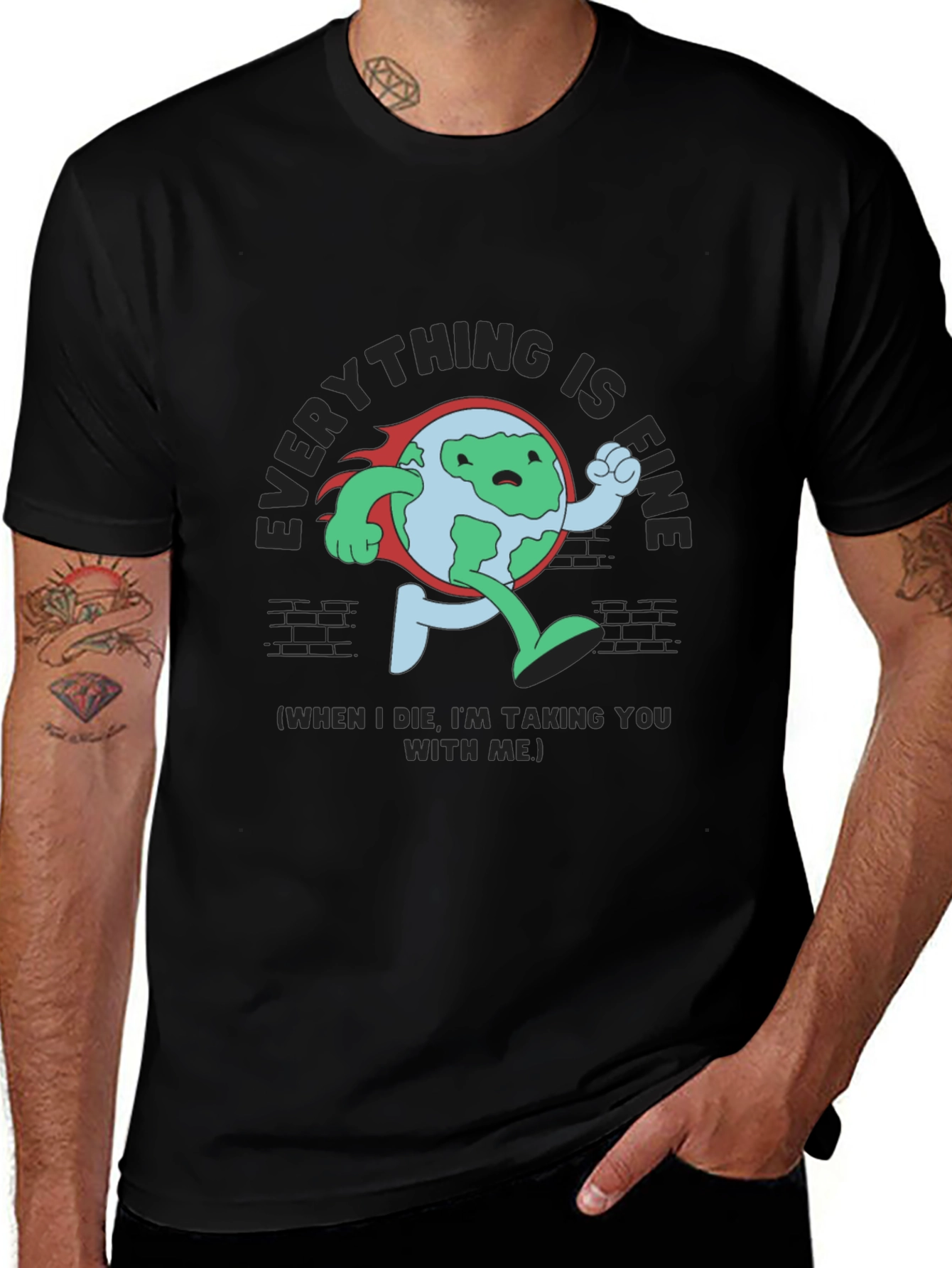 Variant 6 of Everything Is Fine Running Earth Black T-Shirt