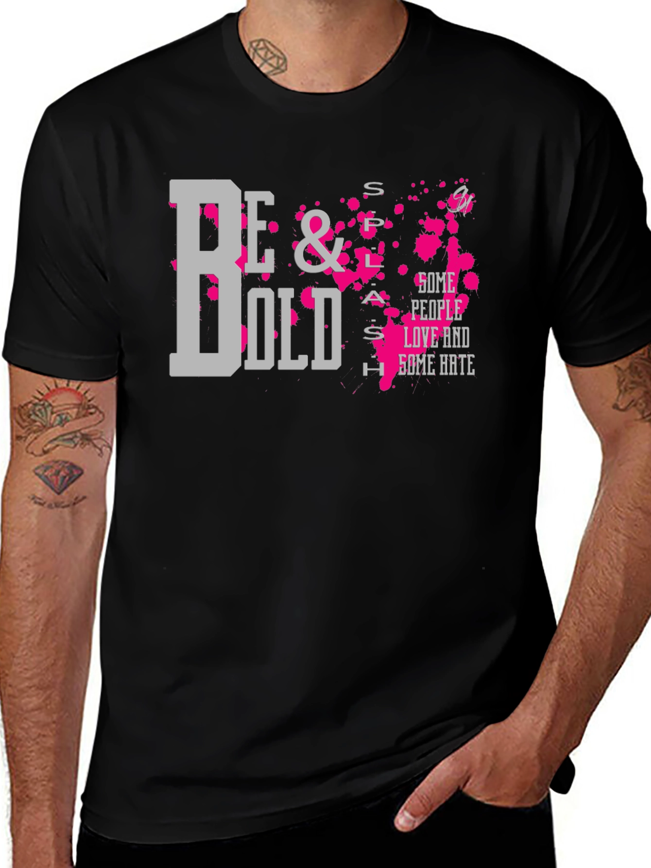 Variant 21 of Be Bold Graphic T-Shirt - Trendy Men's Black Tee