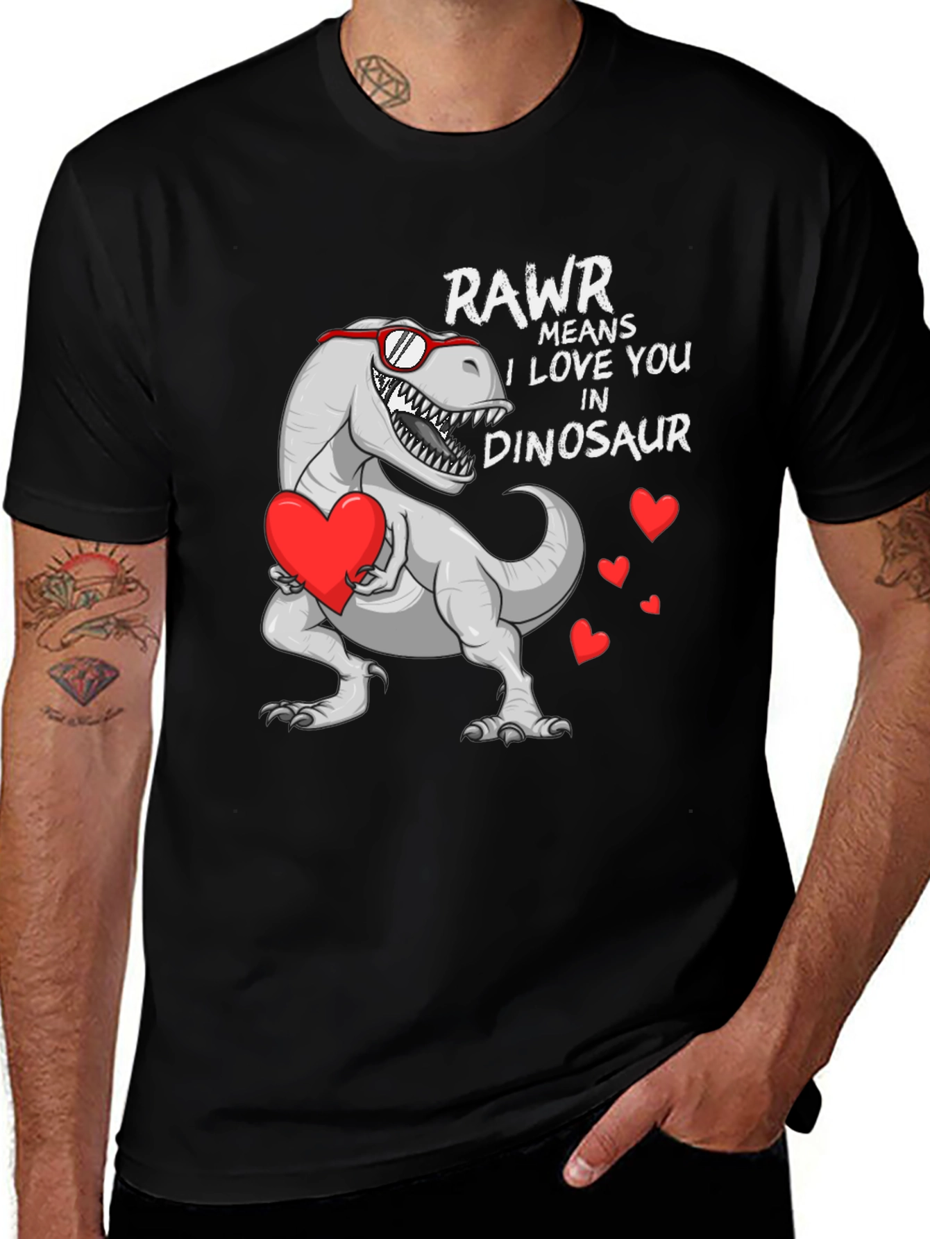 Variant 29 of Dinosaur Valentine's Day Graphic T-Shirt