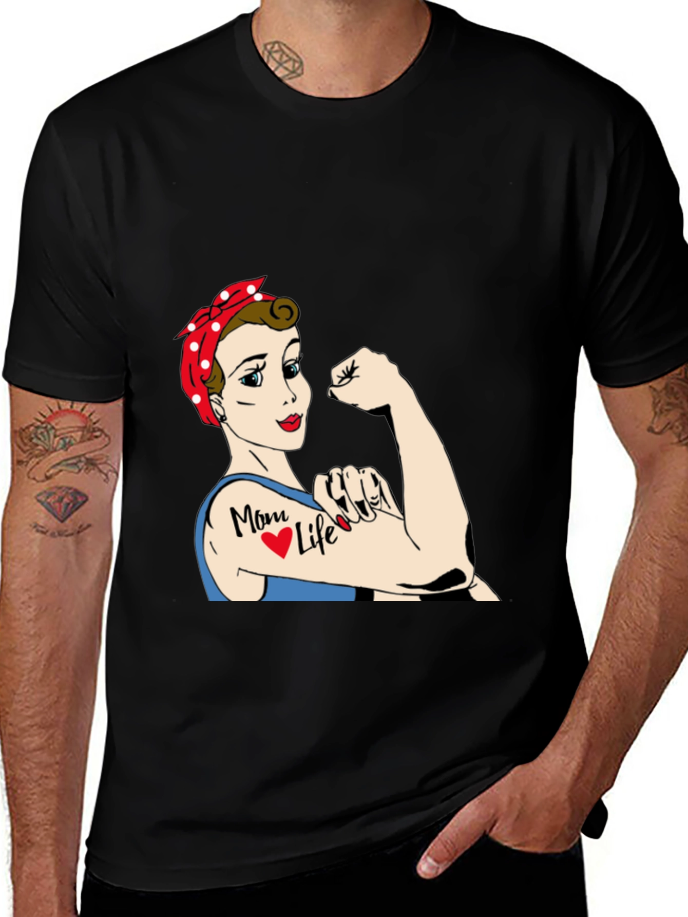 Mom Life Rosie the Riveter T-Shirt