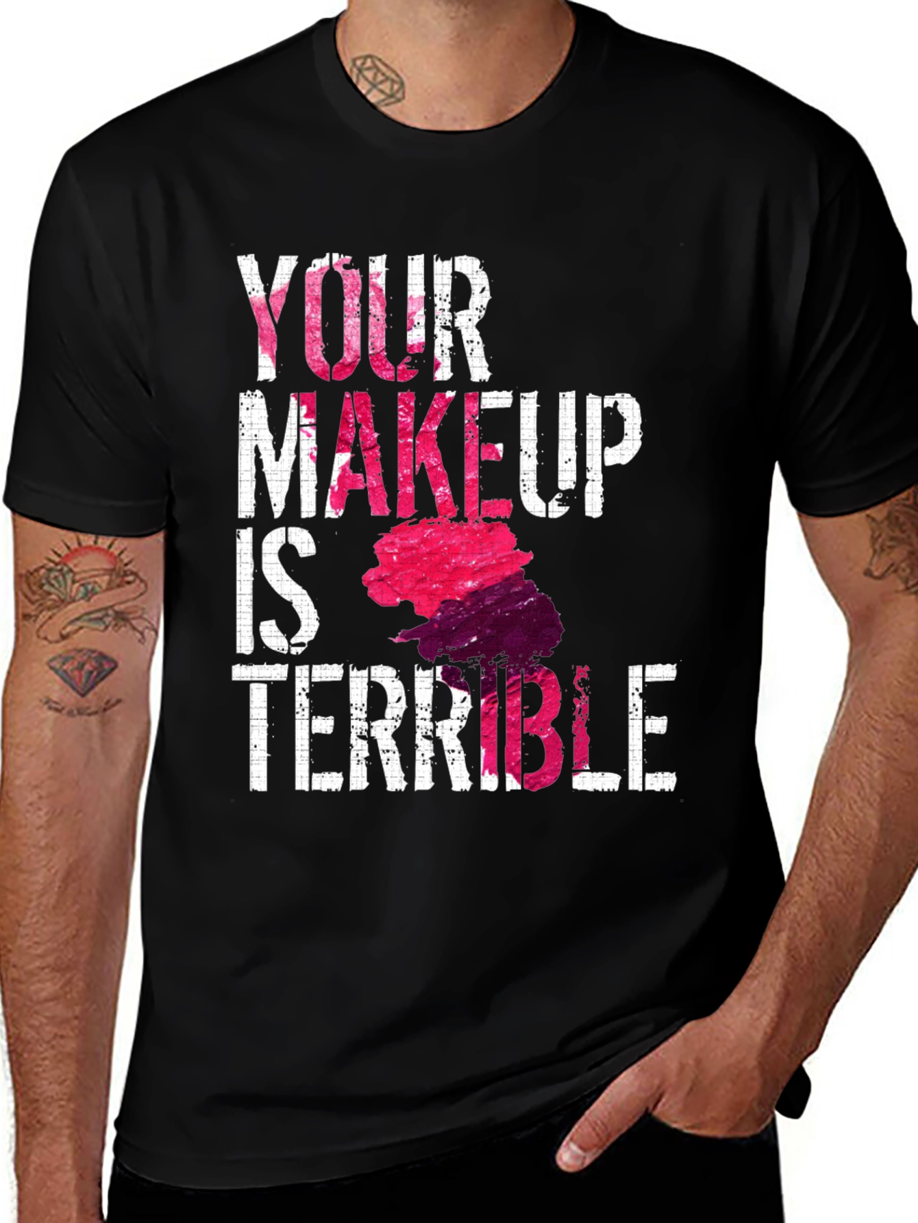 Variant 13 of Funny Makeup T-Shirt - Your Makeup Is Terrible
