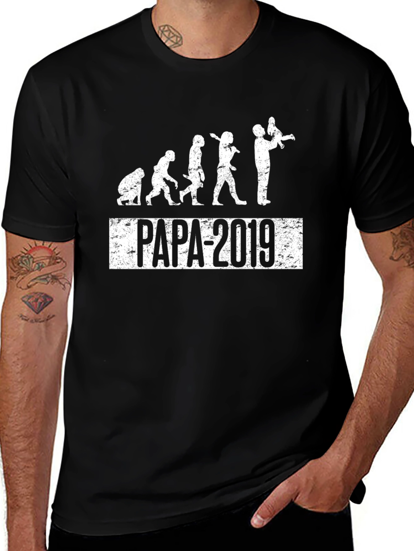 Variant 12 of Papa Evolution 2019 T-Shirt - Black