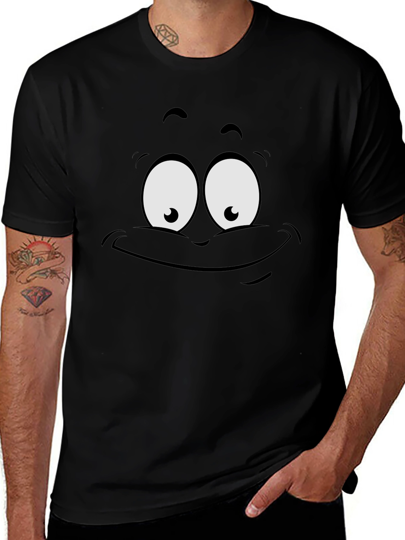 Variant 8 of Funny Face Graphic Black T-Shirt