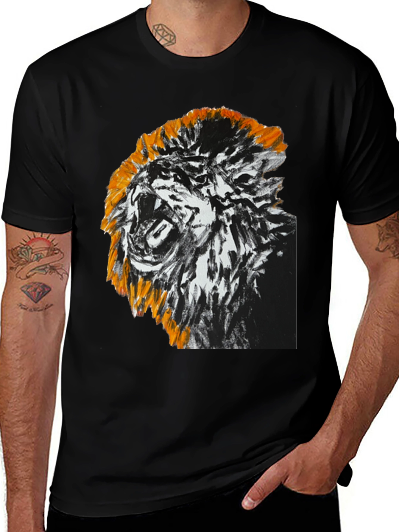 Variant 13 of Roaring Lion Graphic Tee - Black Cotton T-Shirt