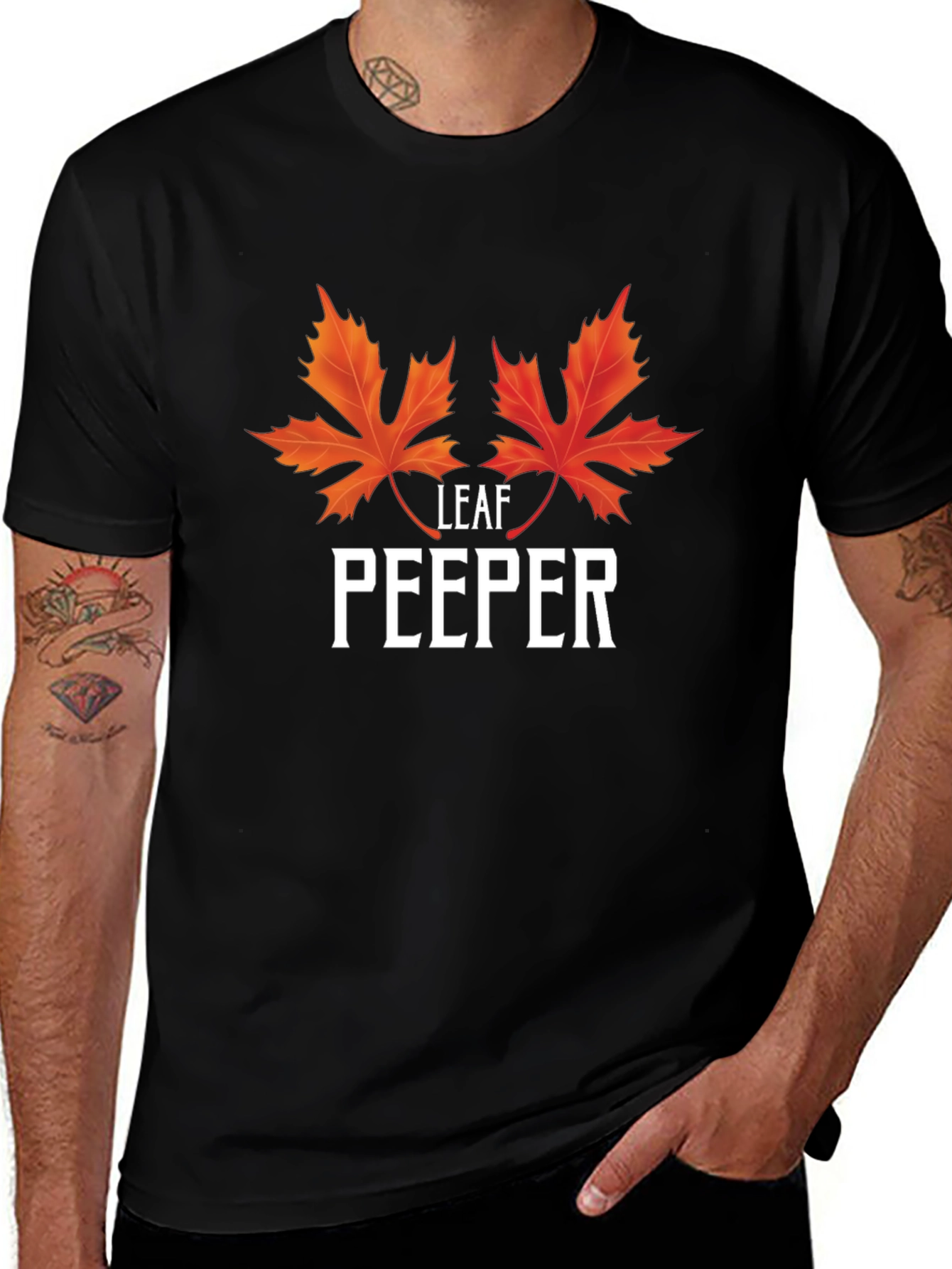 Variant 9 of Leaf Peeper Graphic T-Shirt - Autumn Lover Tee