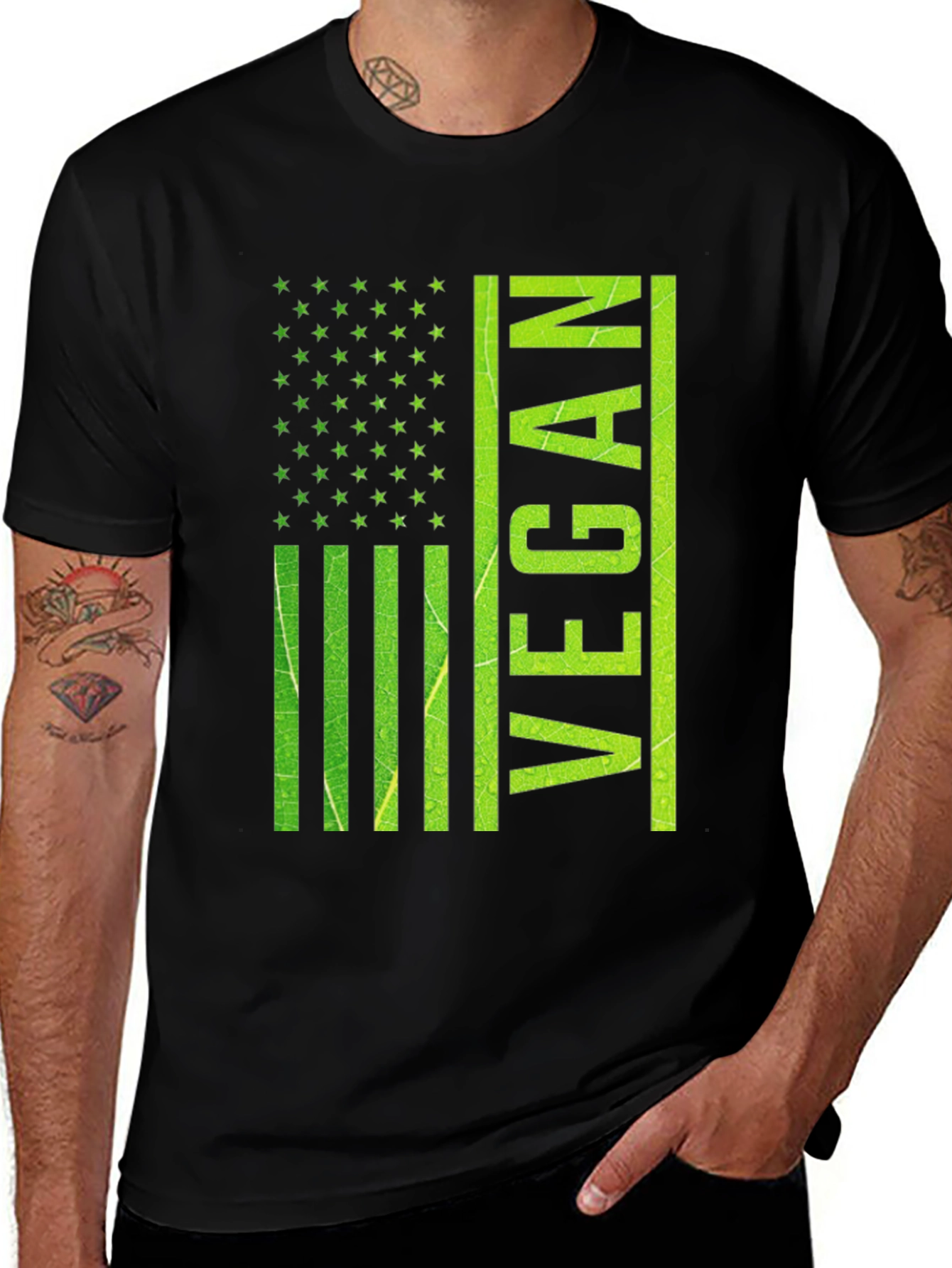 Variant 5 of Vegan American Flag Graphic T-Shirt