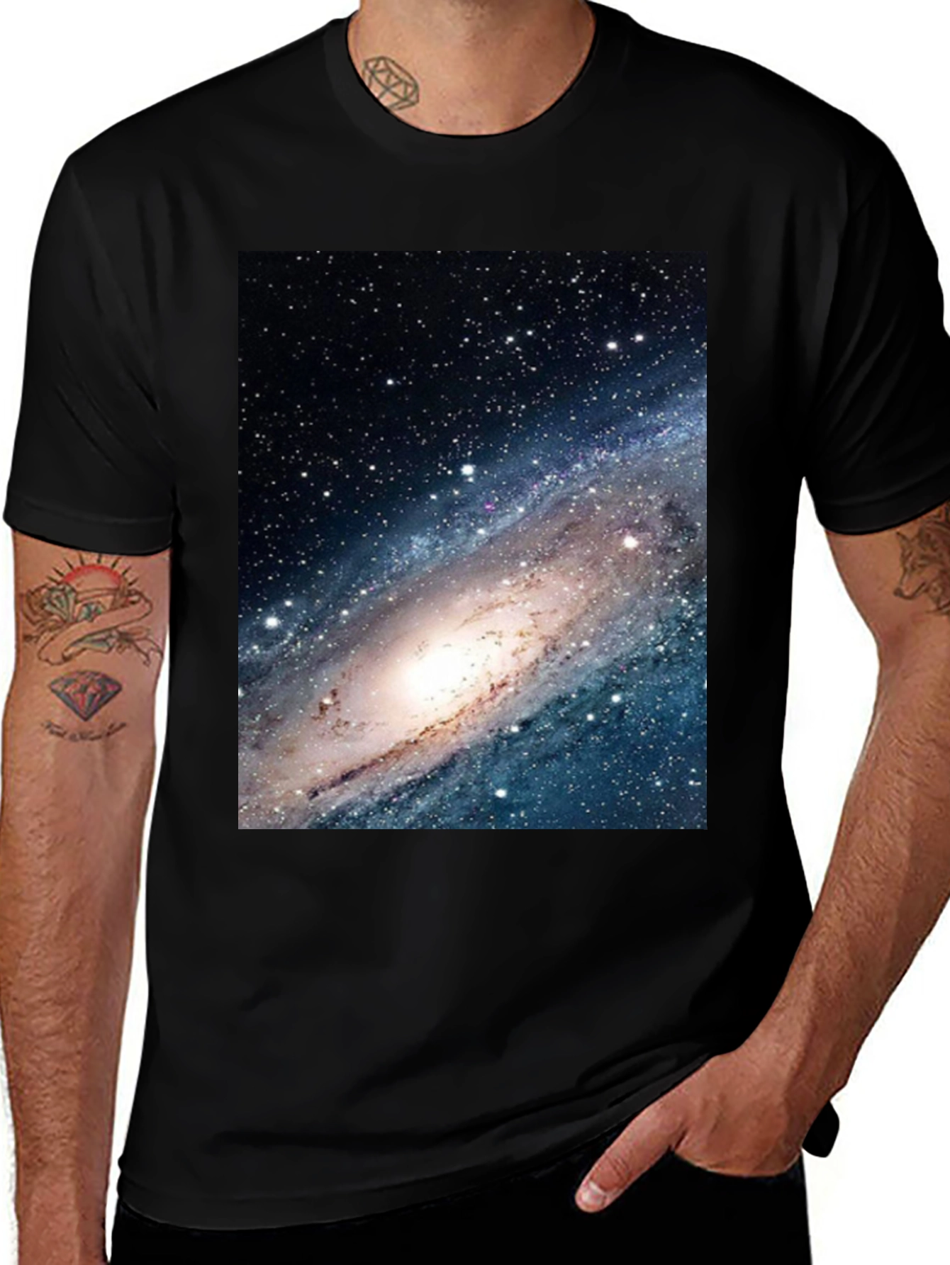 Variant 12 of Galaxy Print Black T-Shirt