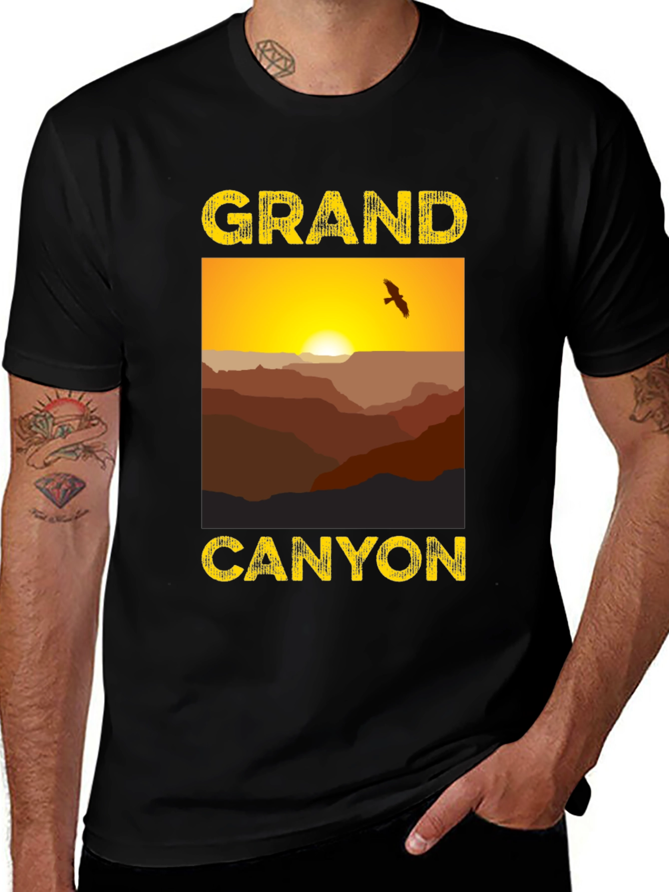 Grand Canyon Graphic Print Black T-Shirt