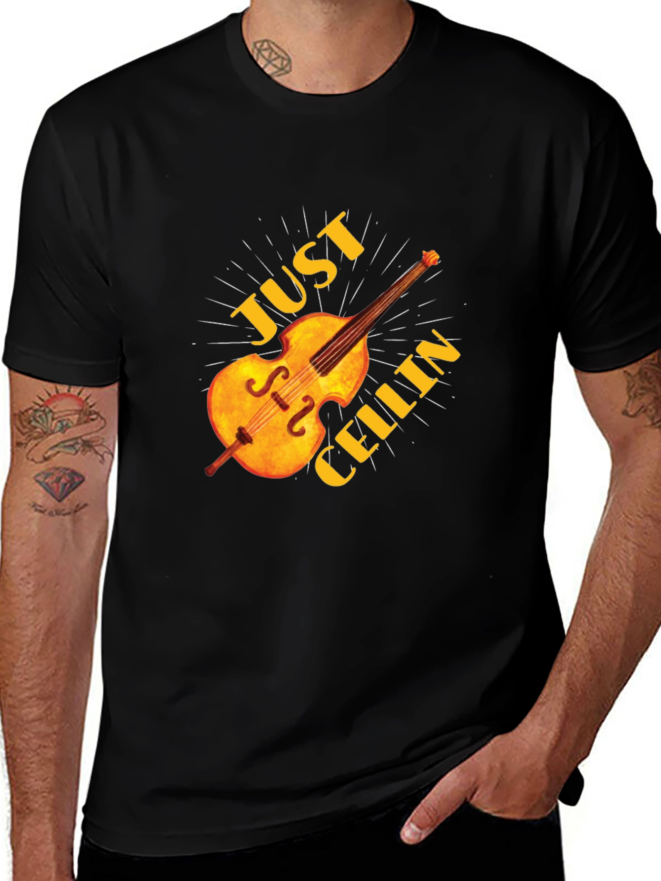 Variant 27 of Just Chillin' Cello Graphic T-Shirt