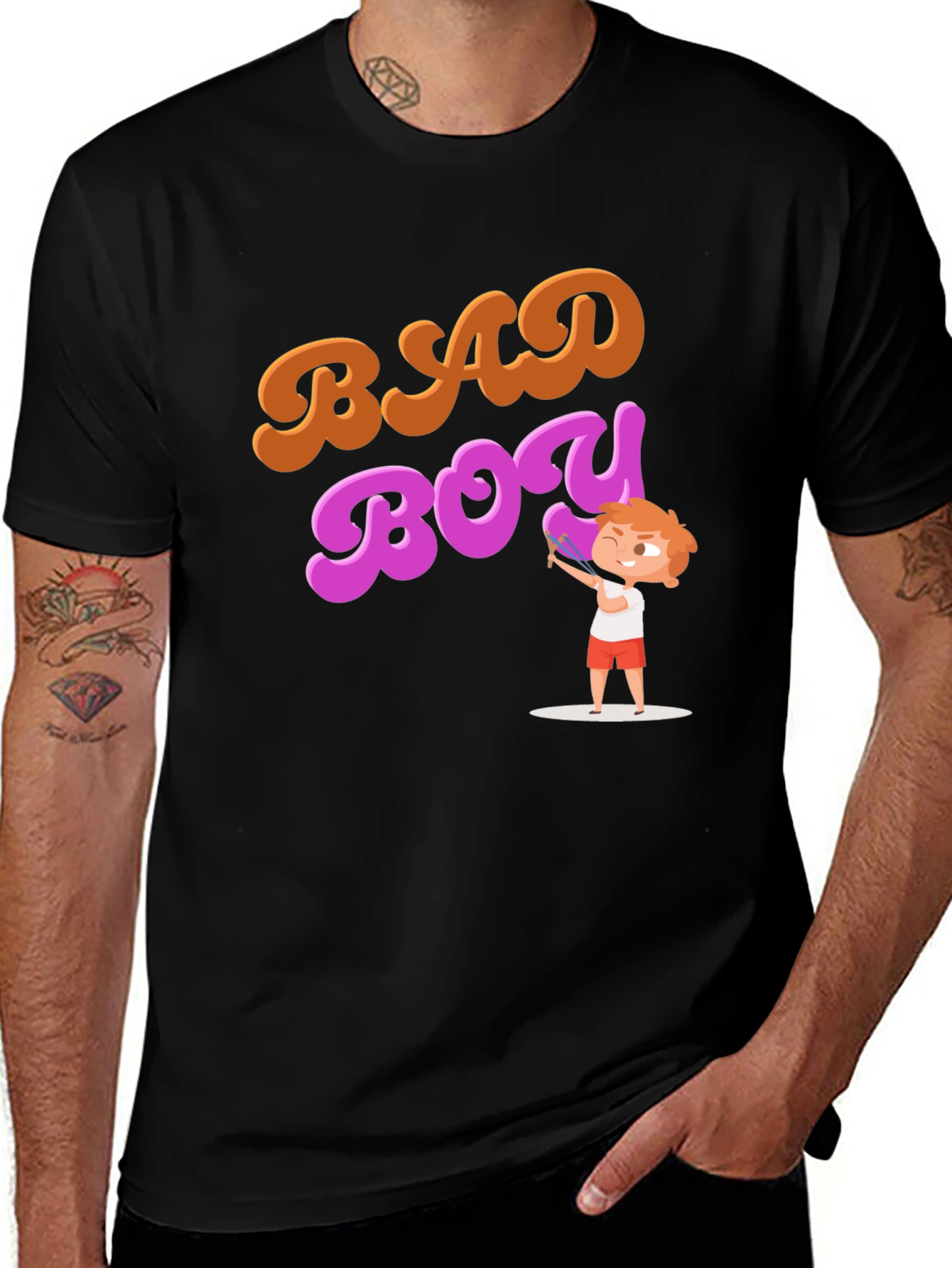 Variant 28 of Bad Boy Graphic Tee - Trendy Design