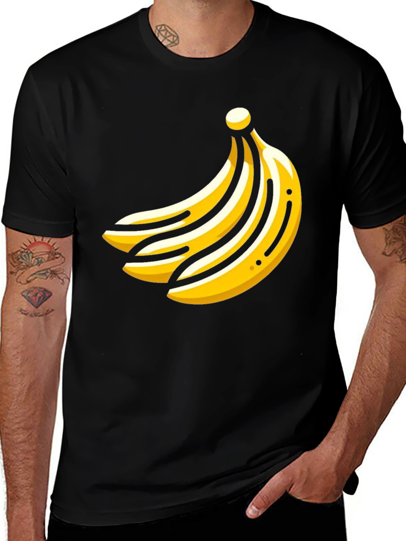 Variant 14 of Banana Graphic Tee - Bold Black Cotton Shirt