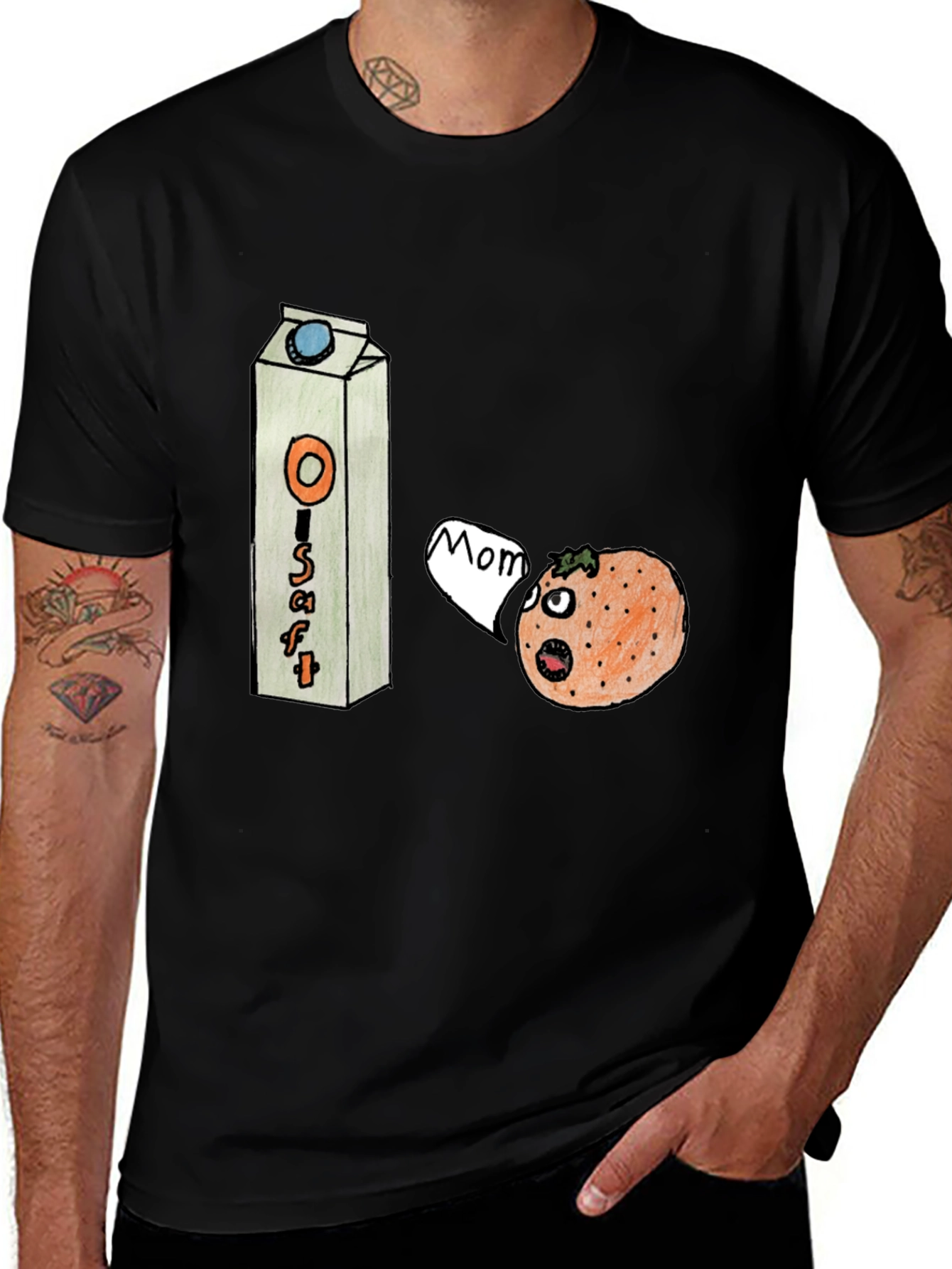 Variant 5 of Orange Juice Carton & Orange 'Mom' Men's T-Shirt