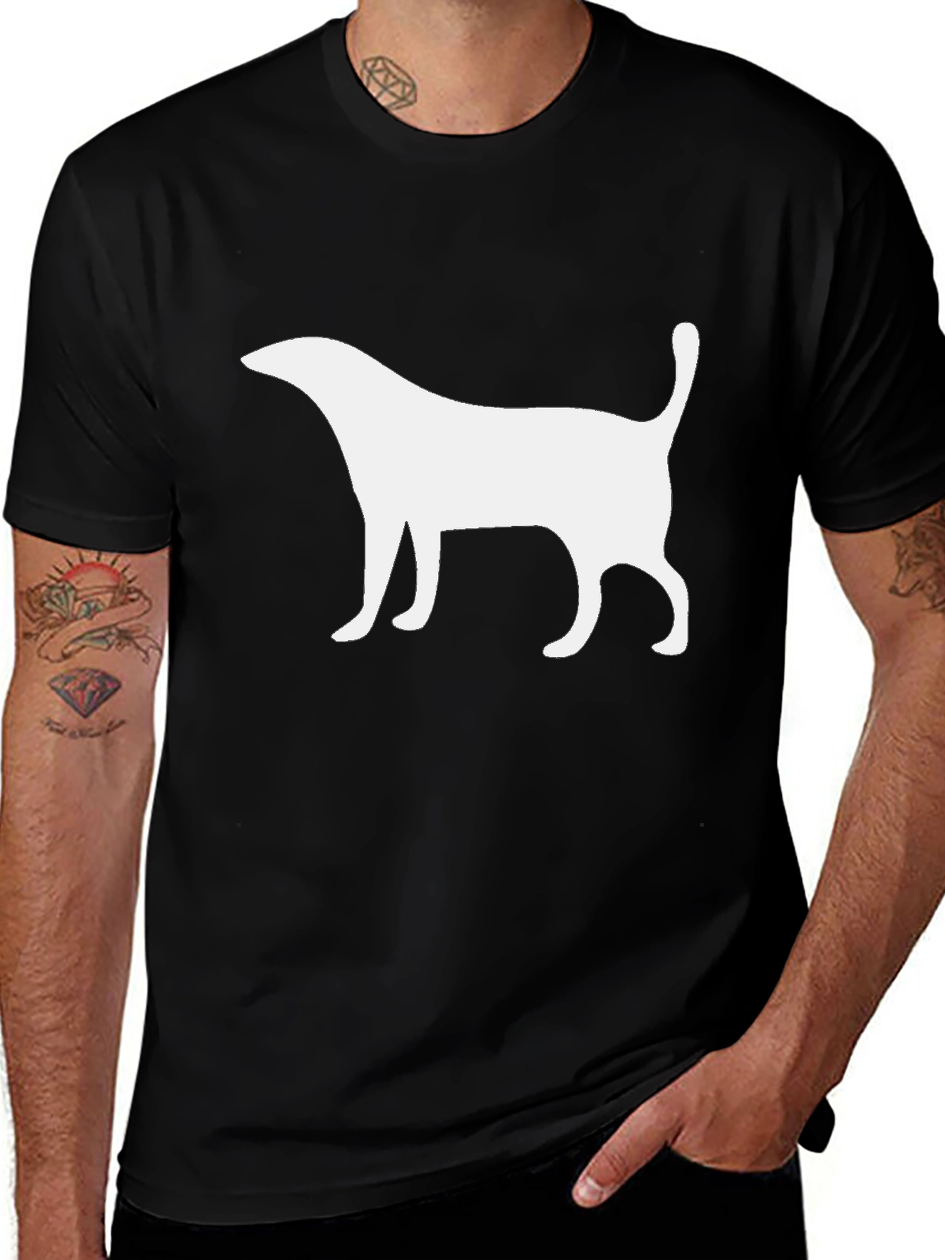 Variant 8 of Unique Cat Silhouette Tee - Stylish Black Cotton Shirt