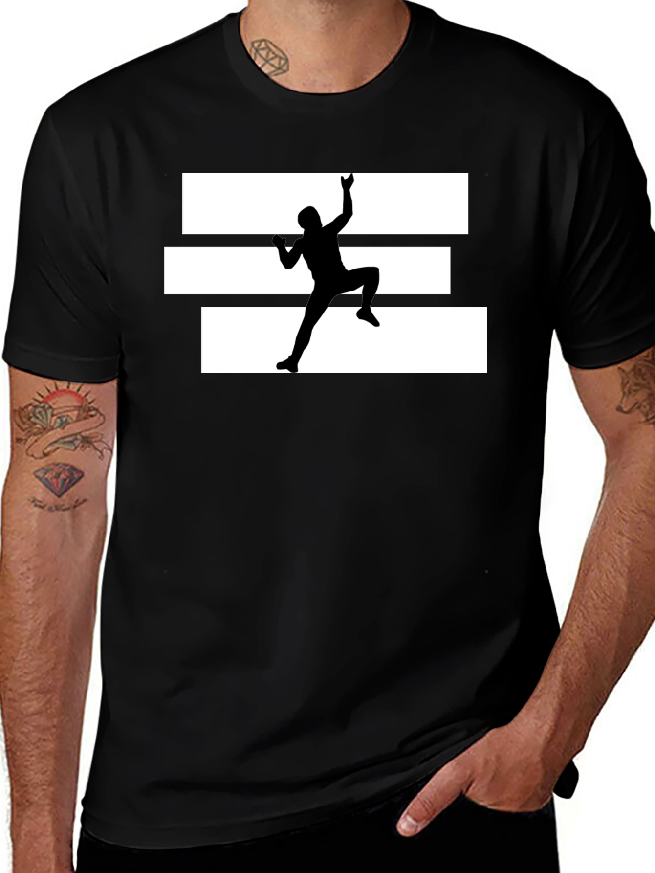 Climbing Silhouette Graphic Tee - Black