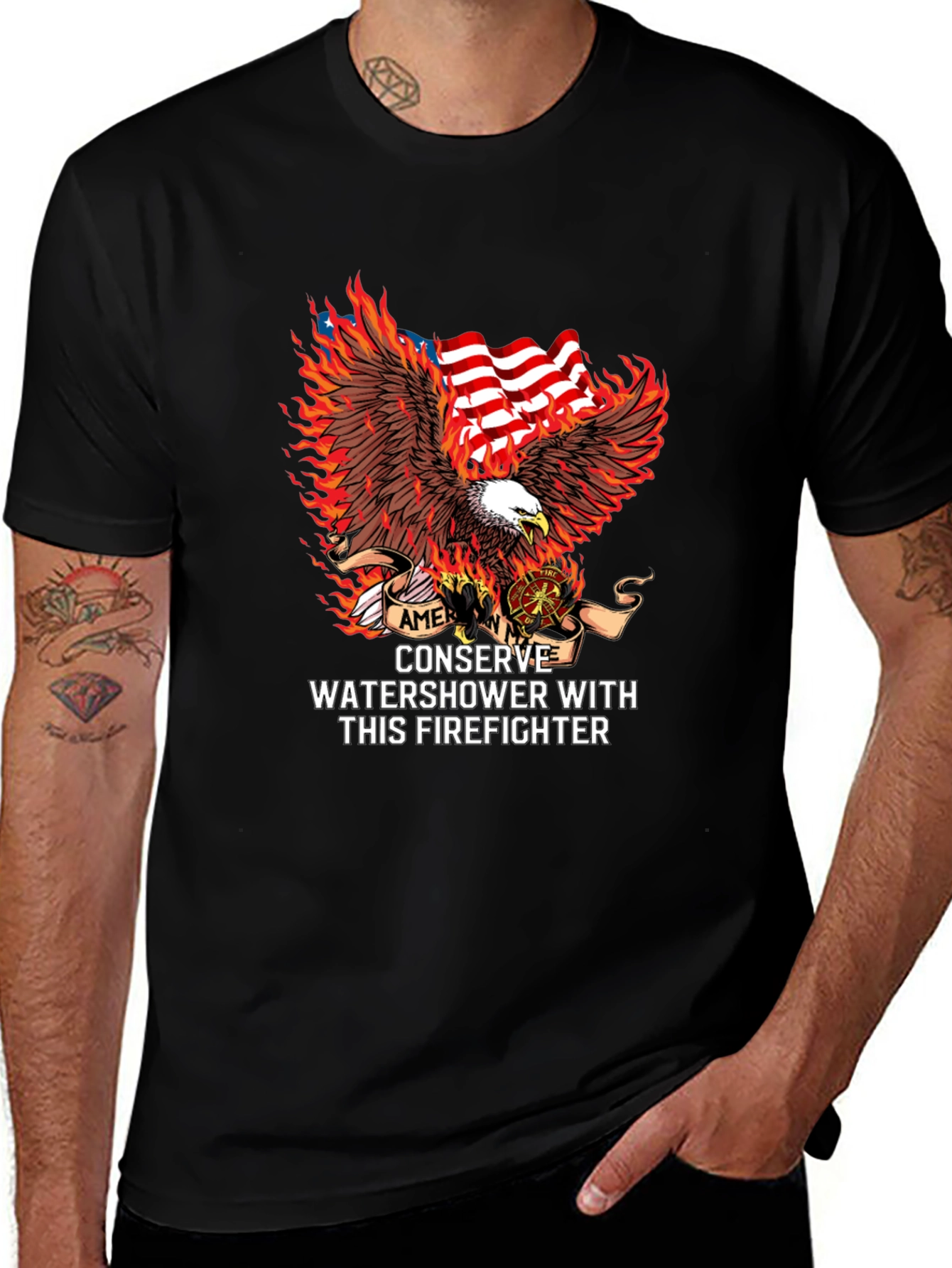 Variant 9 of American Firefighter Eagle Graphic Tee