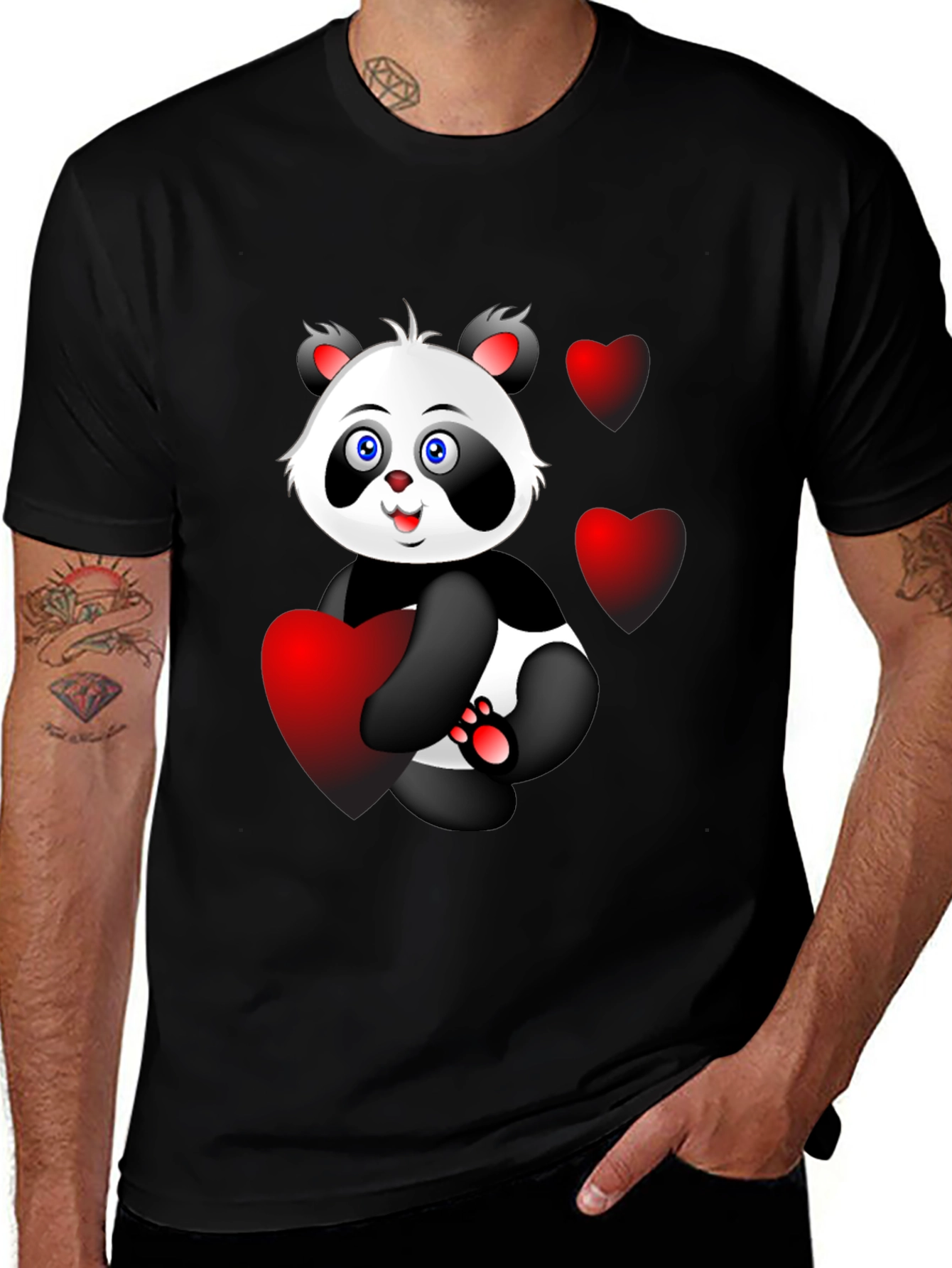 Variant 8 of Cute Panda Bear Holding Heart T-Shirt