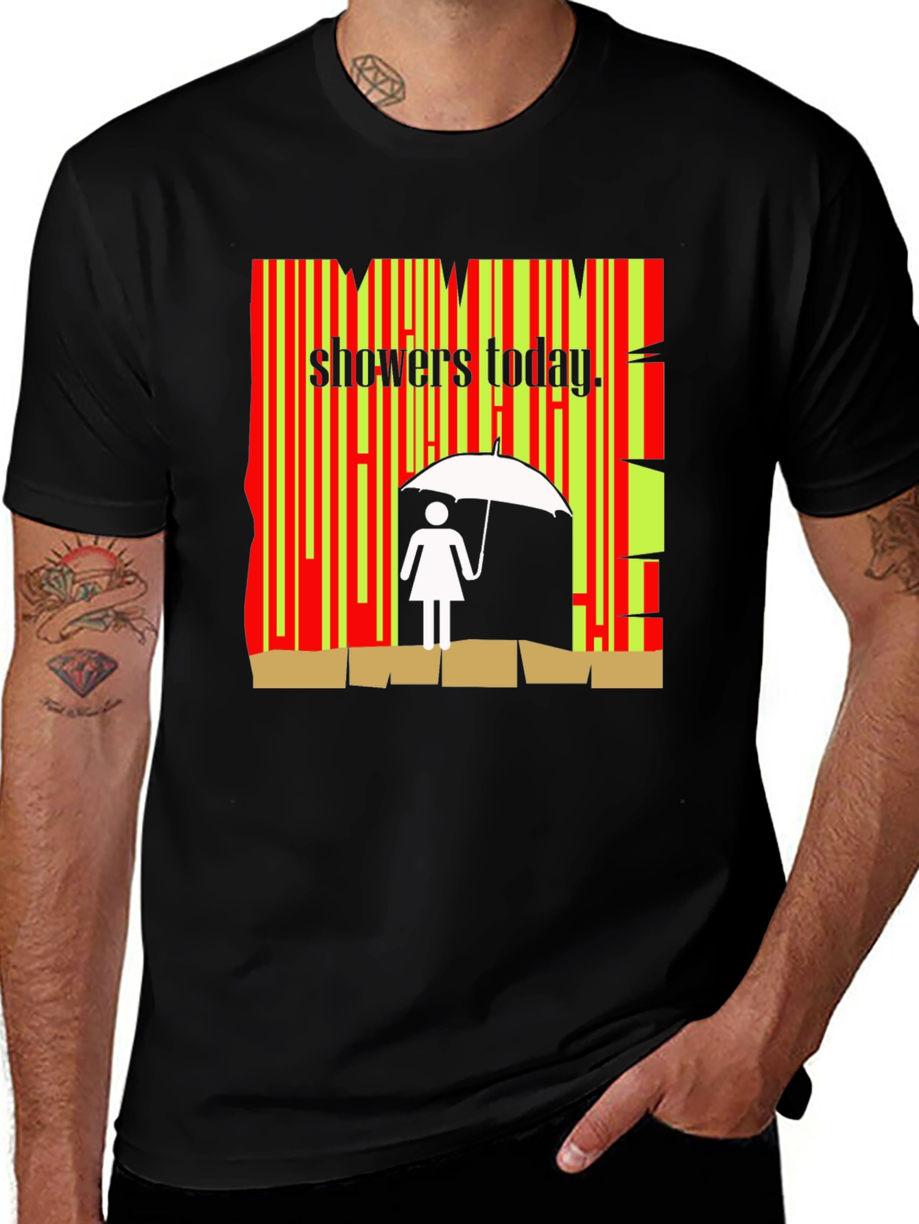 Variant 17 of Showers Today Graphic Tee - Quirky Weather Humor