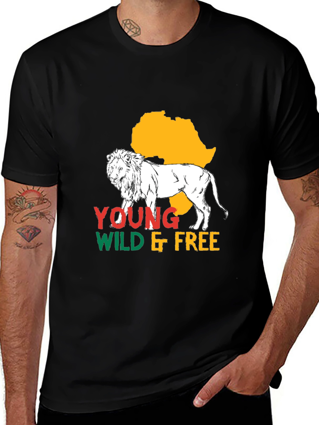 Variant 14 of Young Wild & Free Africa Lion Graphic T-Shirt