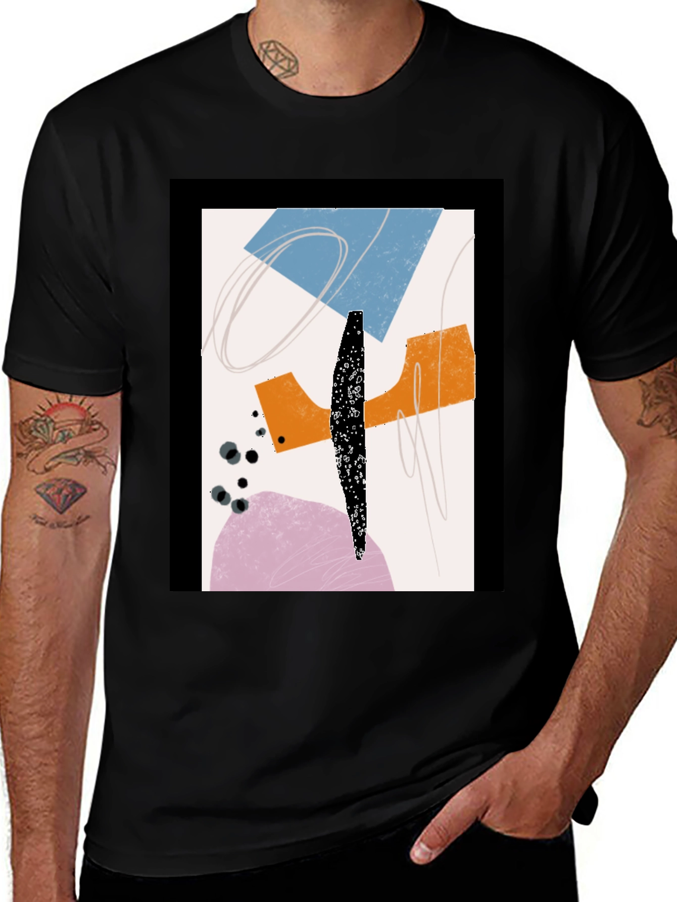 Variant 14 of Abstract Graphic Print Tee - Modern Art Shirt