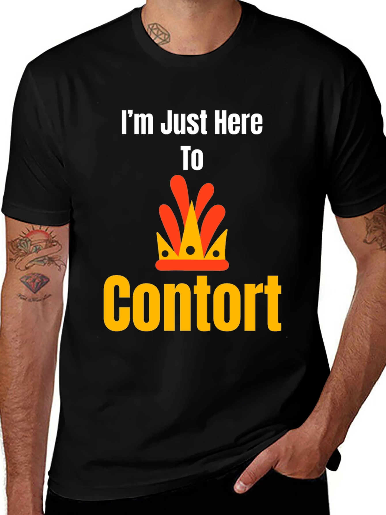 Variant 18 of I'm Just Here To Contort Black T-Shirt