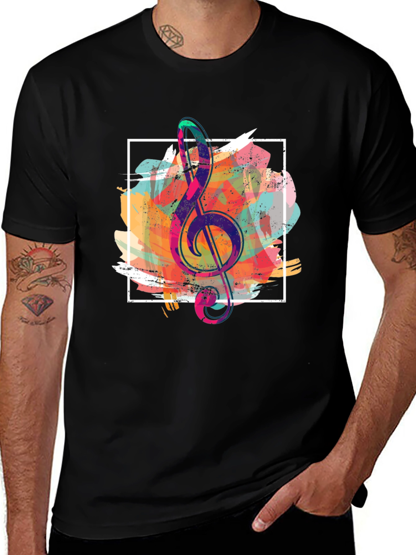 Variant 5 of Abstract Treble Clef Graphic Tee