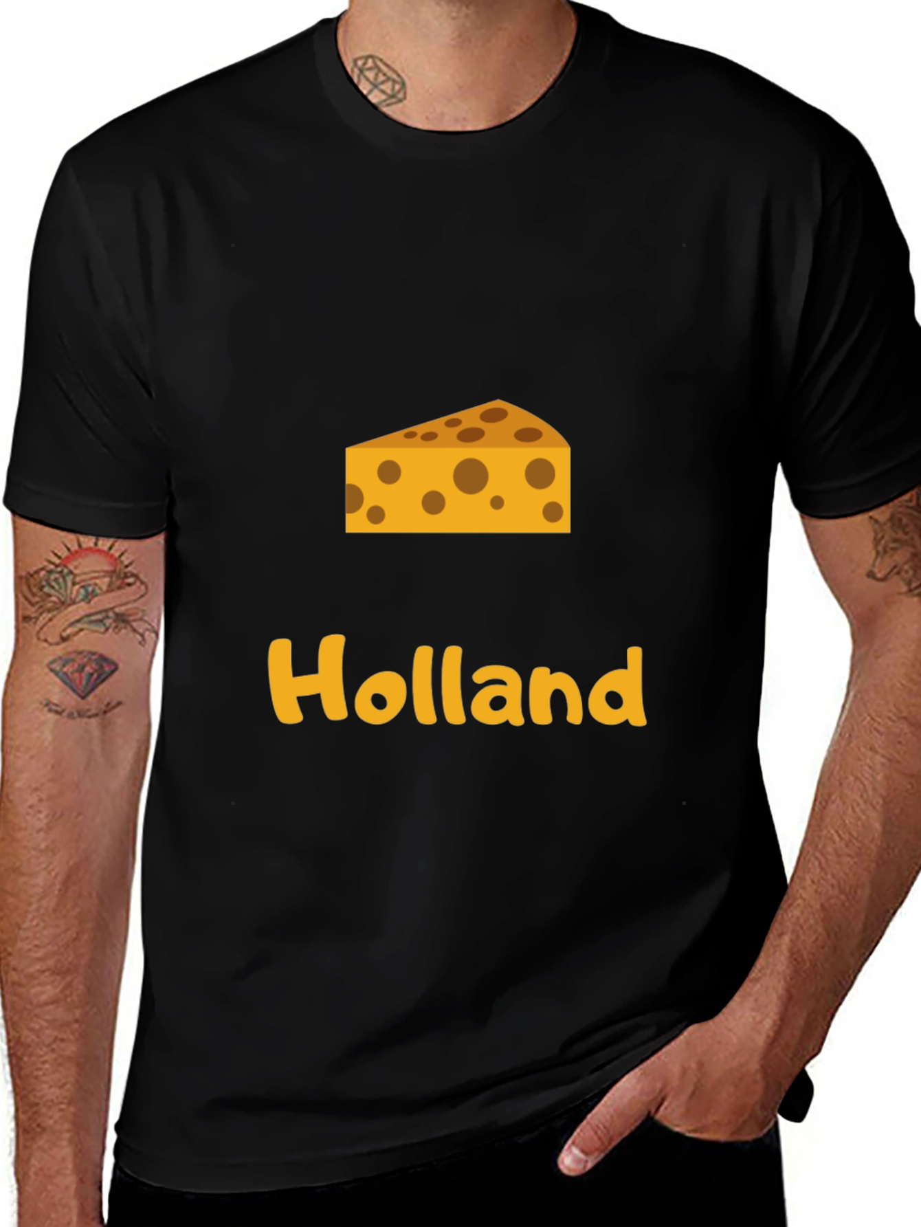 Holland Cheese Graphic T-Shirt - Black